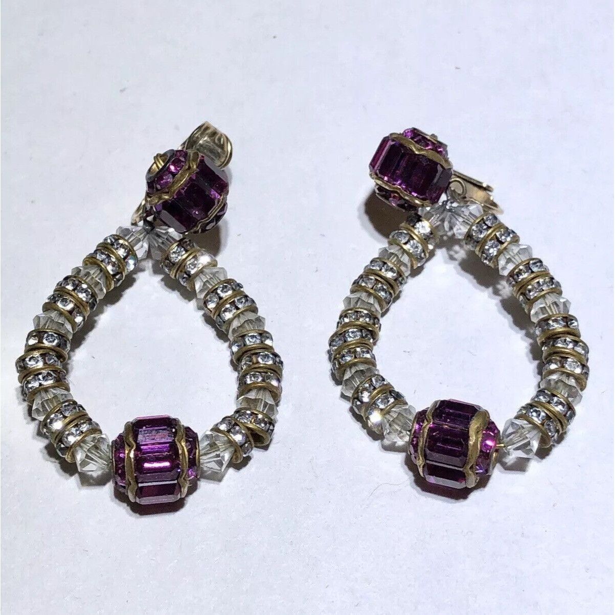 Vogue Vogue Jewelry rhinestone beaded wire wrapped vintage earring Size ONE SIZE - 1 Thumbnail