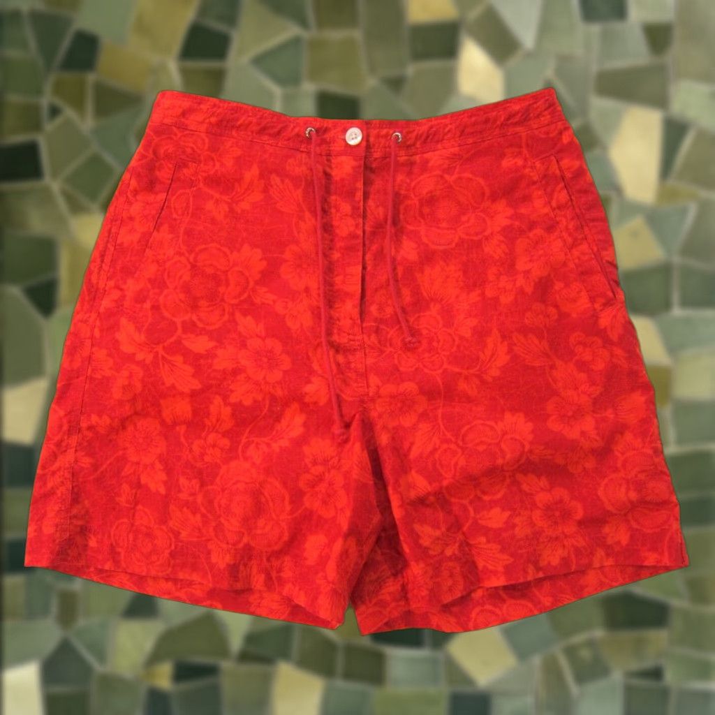 Ralph Lauren VINTAGE Ralph Lauren Women Chino Bermuda Short 8 Red 4 Pocket 100% Cotton Floral Rise High Size 30" / US 8 / IT 44 - 1 Thumbnail
