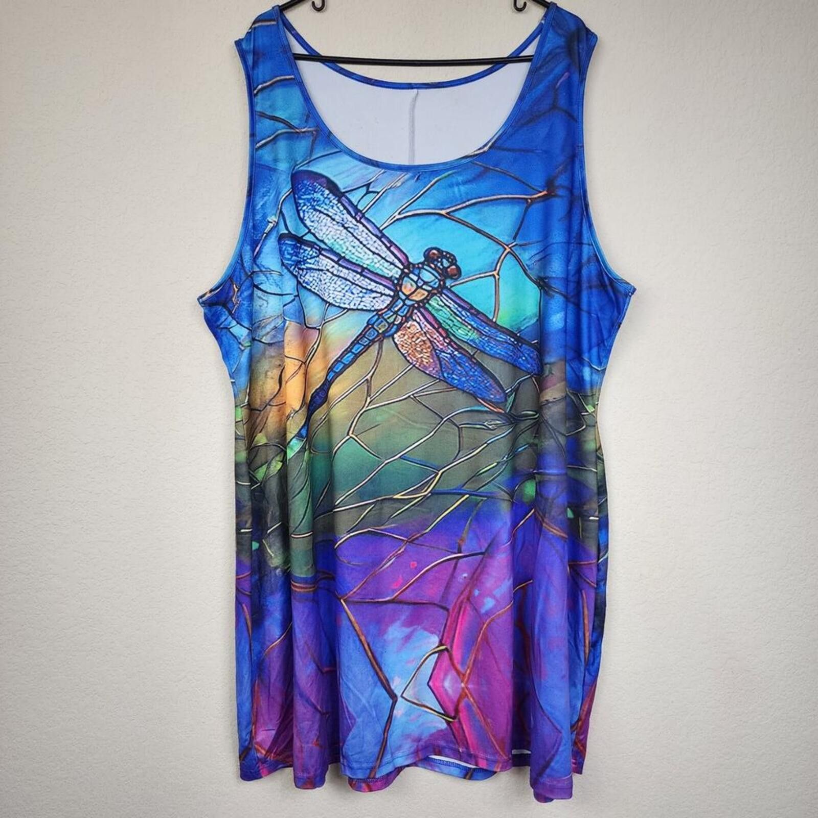 Other 6XL Dragonfly Multicolor Stretchy Tank Top Dress Size 4XL / US 24-26 - 1 Thumbnail