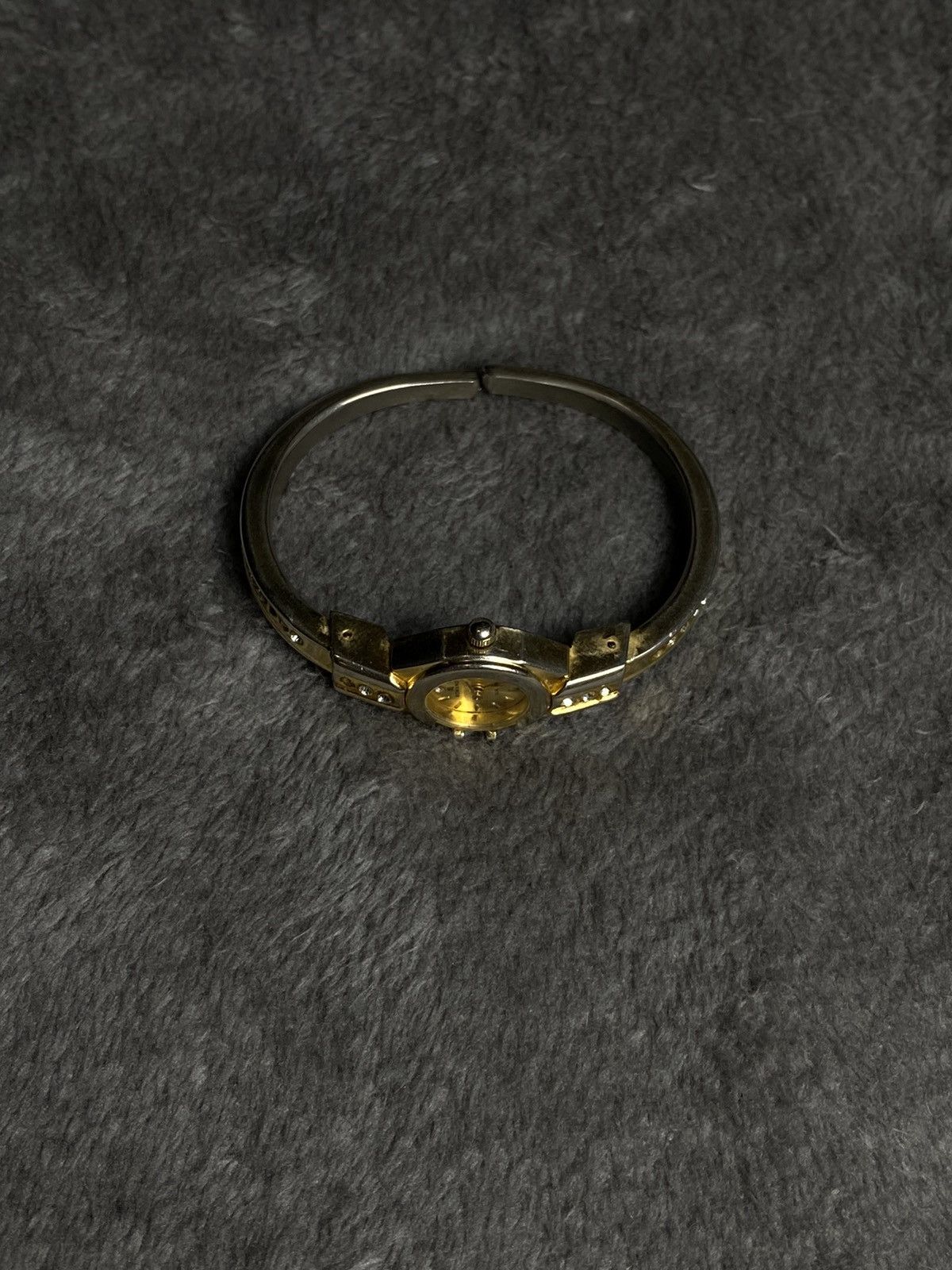 Vintage Vintage Bracelet Watch Gold Tone with Rhinestones Work 100% Size ONE SIZE - 5 Thumbnail