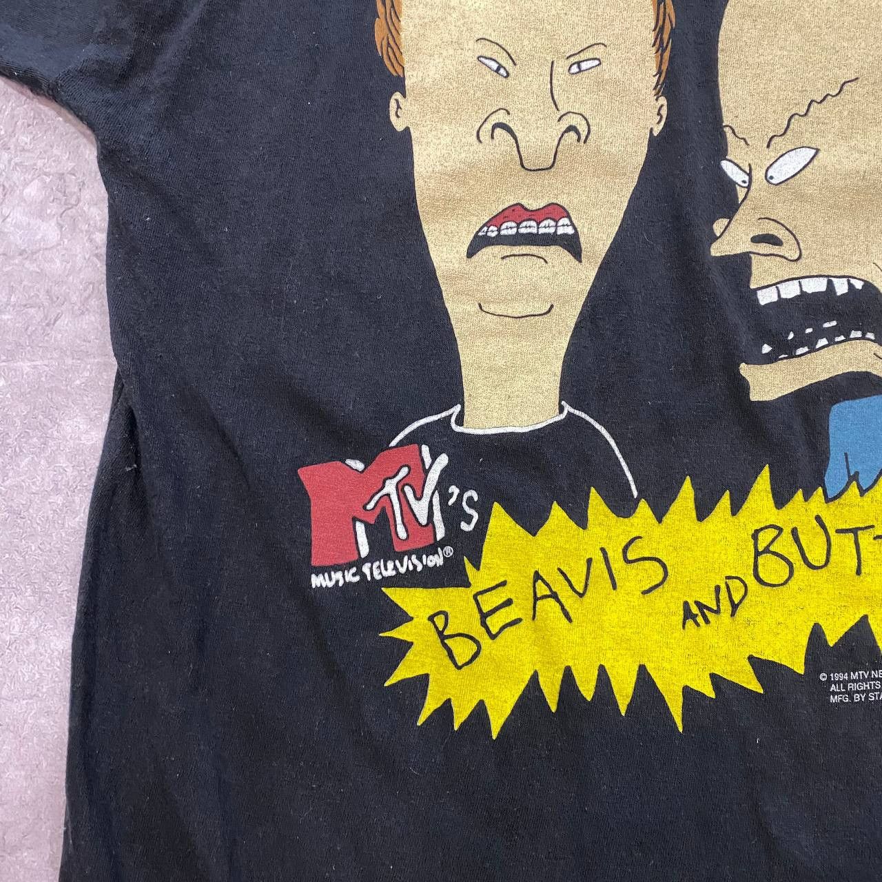 Band Tees Rare! Beavis and Butt-Head 1994 MTV Vintage Tee Big Logo Size US L / EU 52-54 / 3 - 4 Thumbnail