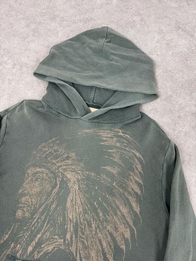 Polo Ralph Lauren AW2012 Ralph Lauren Green Faded Iroquois Portrait Hoodie Size US M / EU 48-50 / 2 - 5 Thumbnail