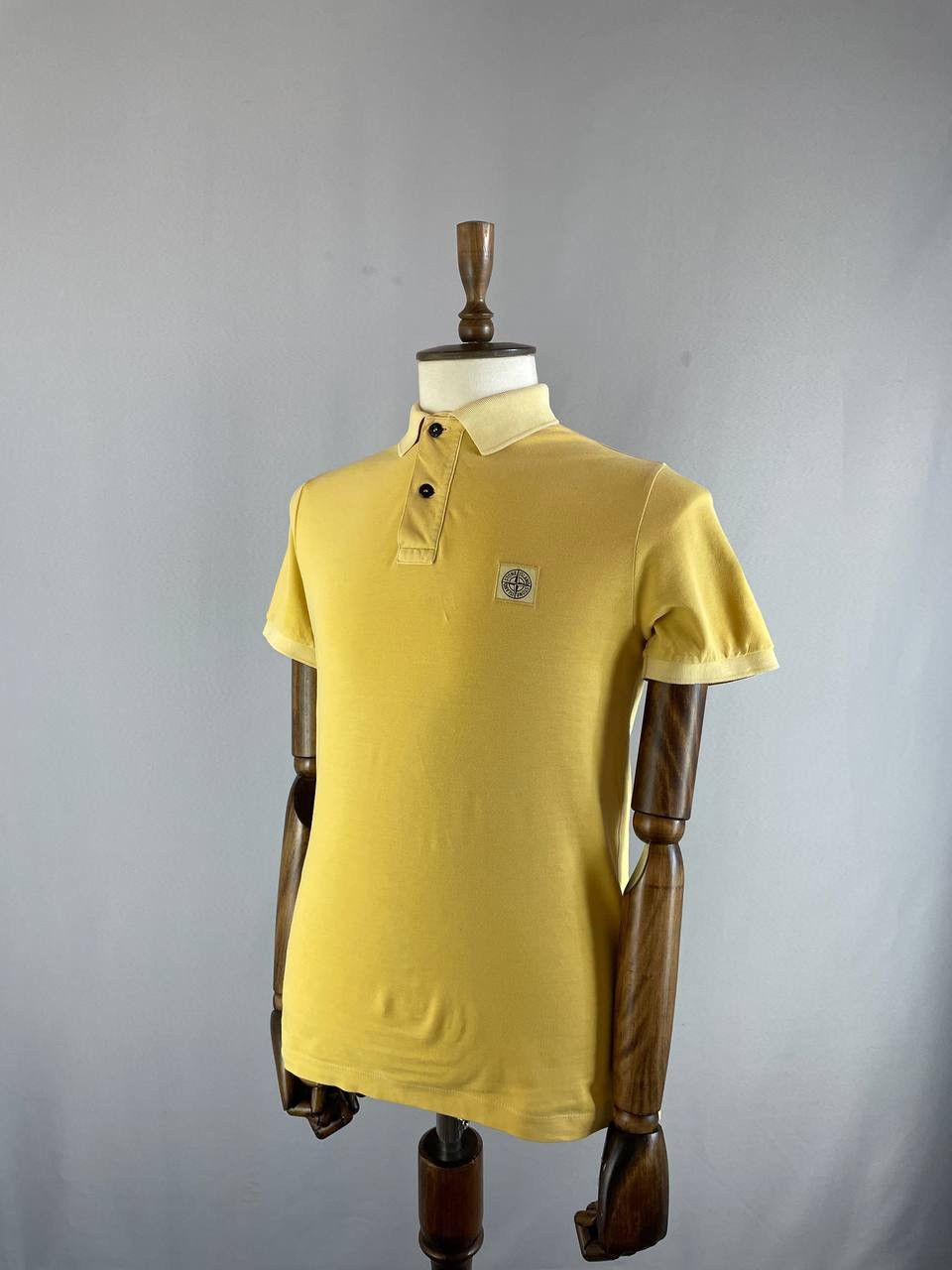Stone Island Polo Program Patch Tee T Shirt Yellow