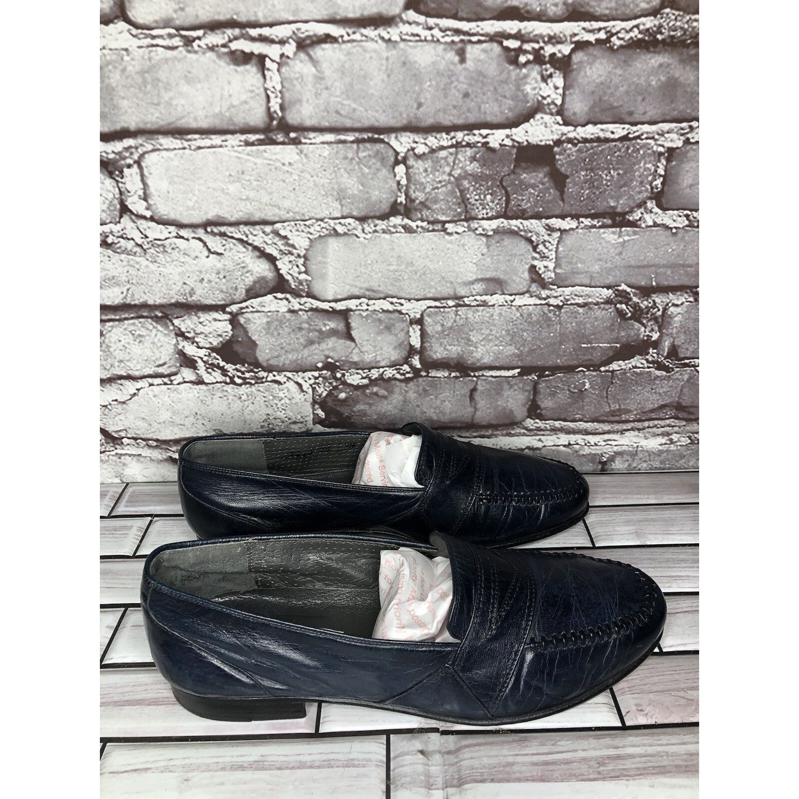 TED LAPIDUS TED LAPIDUS Boutique Paris Blue Leather Dress Penny Loafers Size US 7.5 / EU 40-41 - 13 Thumbnail