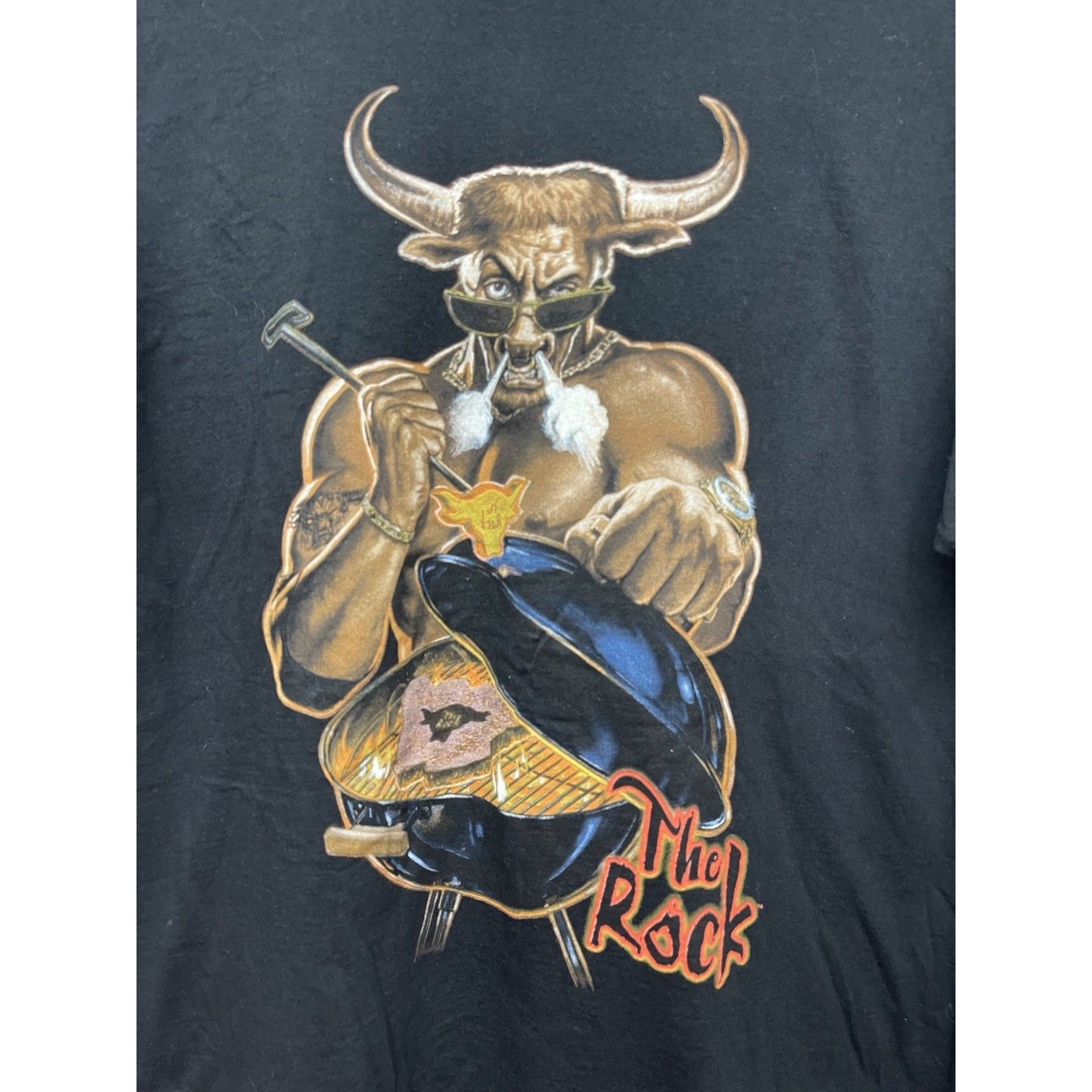 WWE VTG WWE WWF The Rock Shirt Mens Large Do You Smell Bull Retr Size US L / EU 52-54 / 3 - 3 Thumbnail