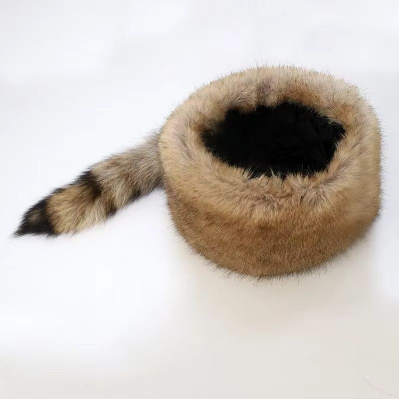 Japanese Brand × Vintage Russian Style Plush Fur Hat – Warm Winter Unisex Flat Top Size ONE SIZE - 4 Thumbnail