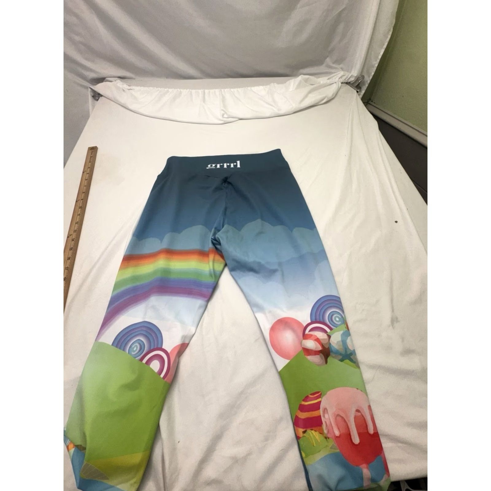 Rainbow HEATHER Grrrl Leggings Candy Land Rainbow Compression Size Medium Women's Size 32" / US 10 / IT 46 - 5 Thumbnail