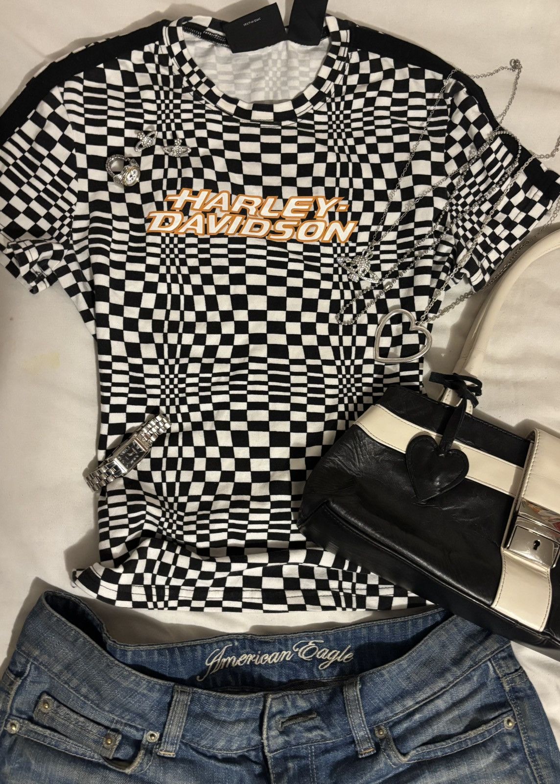 Harley Davidson Optical illusion rare Harley Davidson top Size S / US 4 / IT 40 - 1 Thumbnail