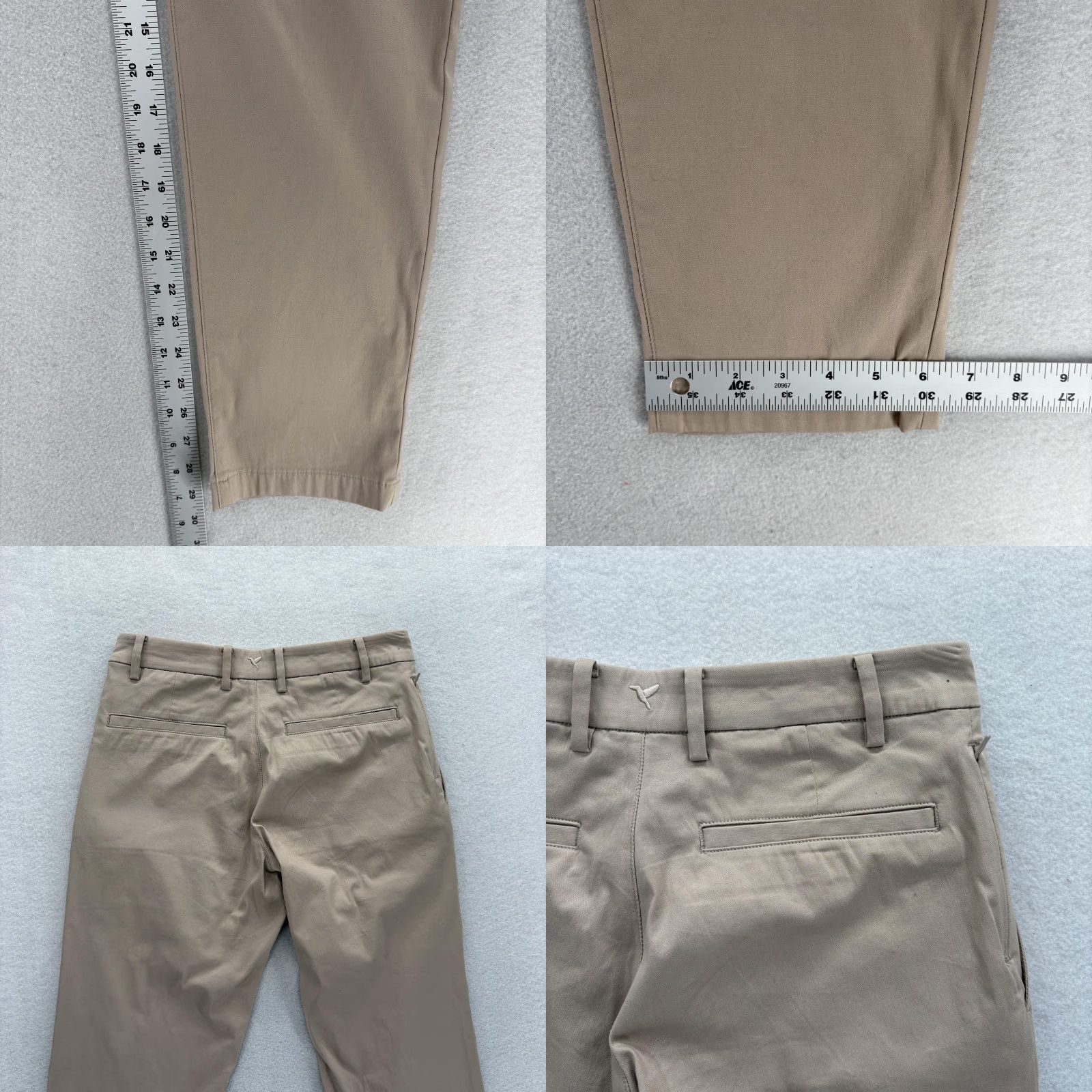 Vintage Birddogs Stretch Khakis Pants Mens 28x30 Beige Lined Casual Flat Front Zip Pocket Tapered Regular 30in Wh Size US 28 / EU 44 - 8 Thumbnail