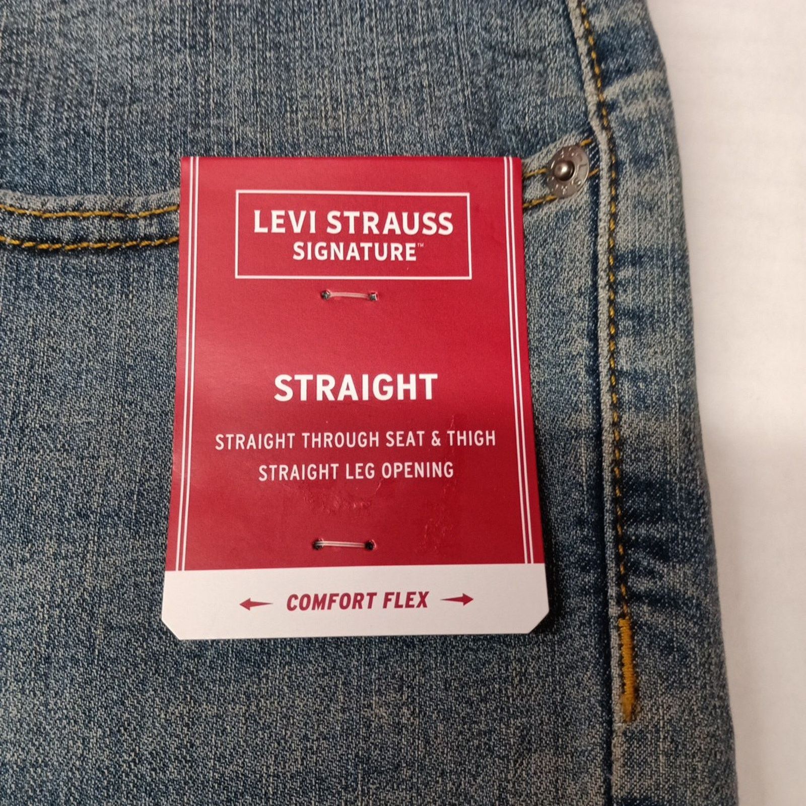 Levi's Signature By Levi Straight Jeans Men's 34x30 Blue Cotton Size US 34 / EU 50 - 5 Thumbnail