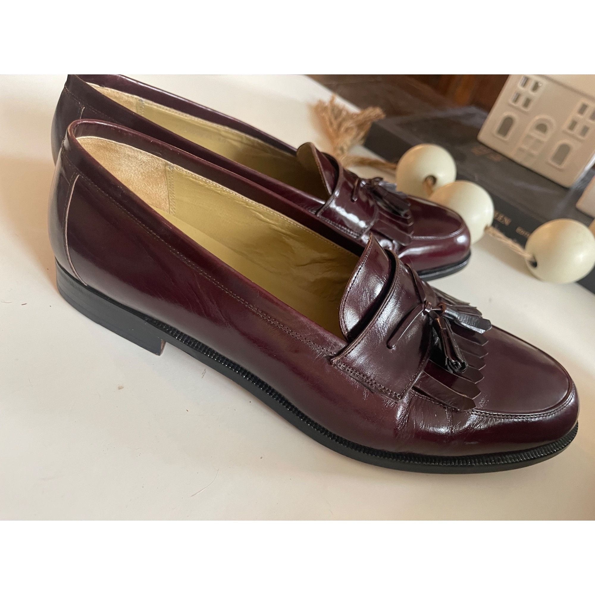 Mezlan MEZLAN BURGUNDY MADE IN SPAIN KILTI TASSEL LEATHER SLIP ON L Size US 10 / EU 43 - 7 Thumbnail