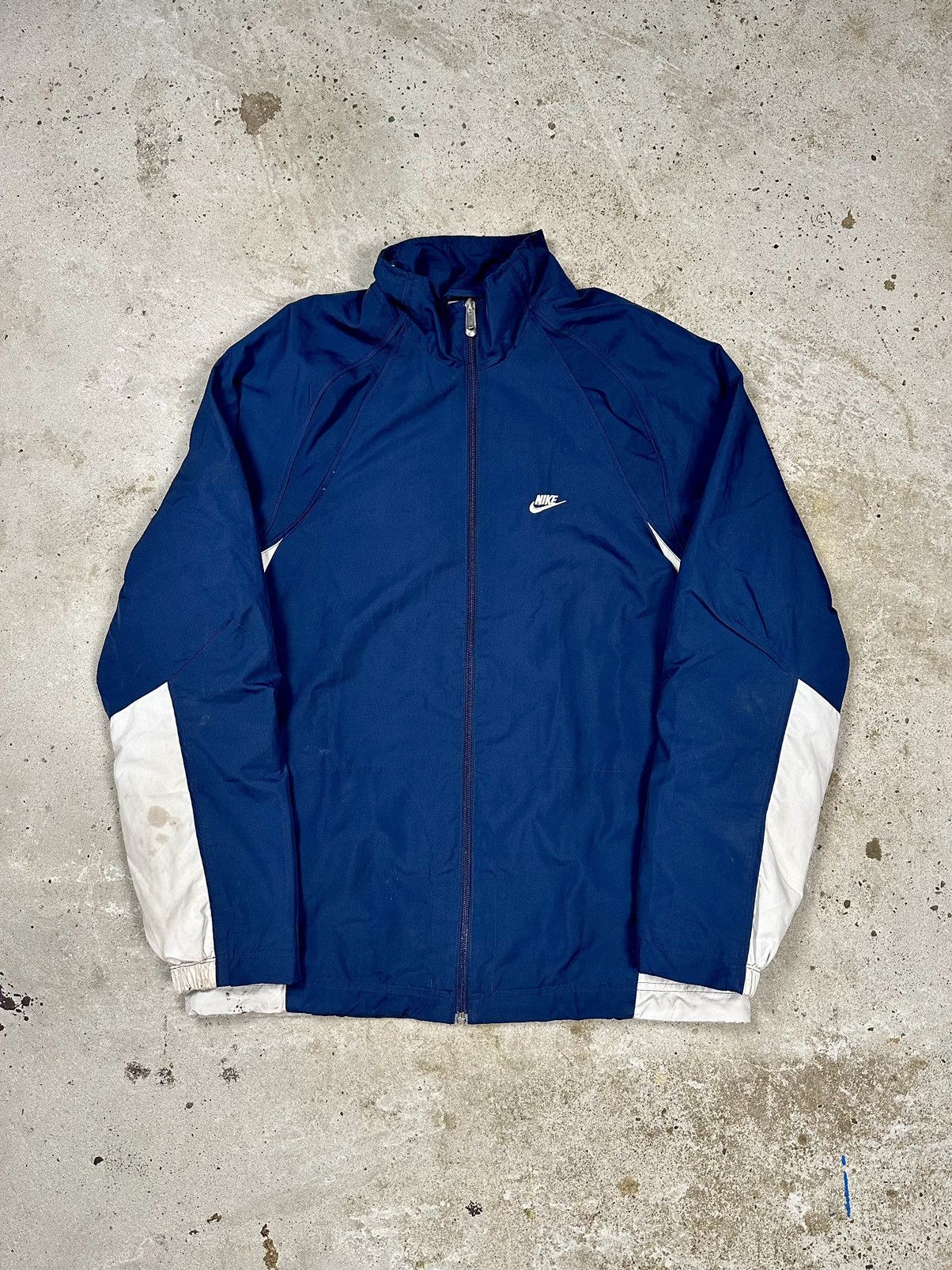 Nike × Vintage Vintage Y2K Nike Navy Track Jacket Swoosh Size US M / EU 48-50 / 2 - 1 Thumbnail