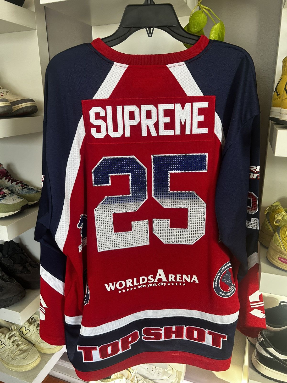 Supreme Supreme Rhinestone Hockey Jersey Red Size M Size US M / EU 48-50 / 2 - 4 Thumbnail