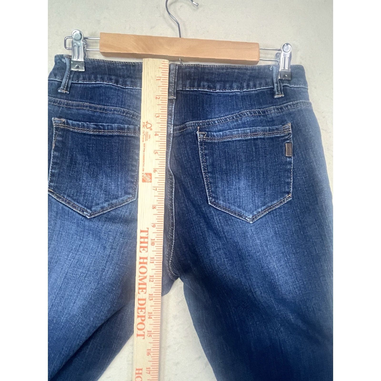 Vintage 1822 Denim Jeans Skinny Blue Dark Wash 8 Regular 26in Cotton Blend Button Zip Pockets Logo Women Style Size 30" / US 8 / IT 44 - 4 Thumbnail