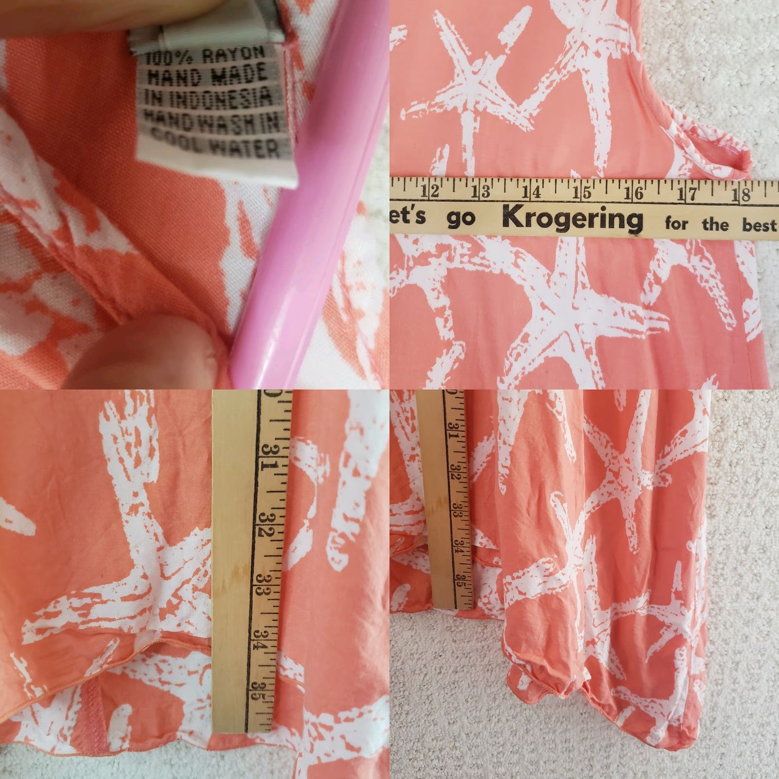 Vintage VINTAGE Tybee Island Clothing Co. Womens M Coral Starfish Sleeveless Summer Dress Beach Size M / US 6-8 / IT 42-44 - 9 Thumbnail