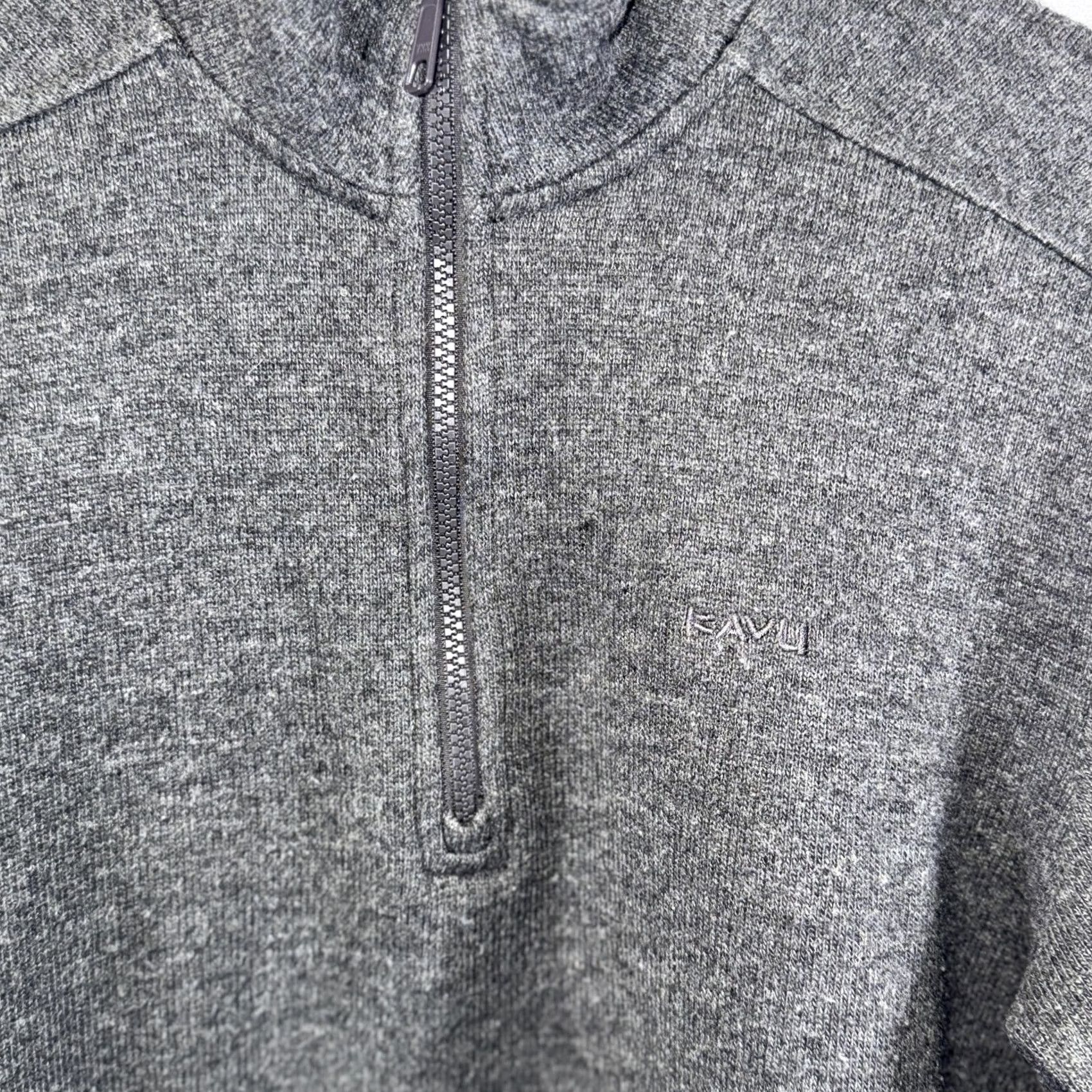 KAVU KAVU Mens Sweater Pullover Knit Quarter Zip Mock Neck Wool Blend Gray M Long Sleeve) Size US M / EU 48-50 / 2 - 3 Thumbnail
