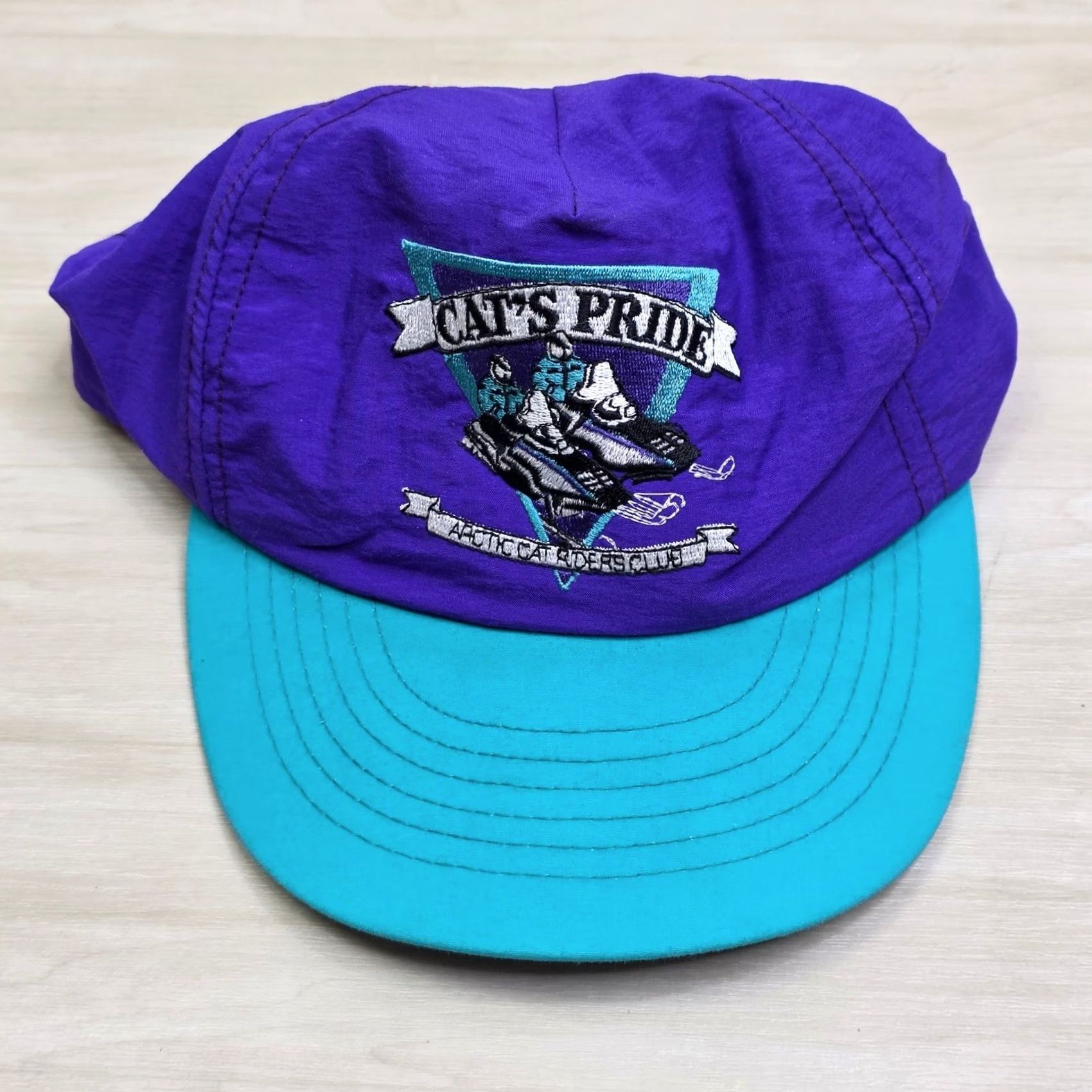 Vintage VINTAGE Arctic Cat Cat's Pride Snapback Hat Purple Teal Nylon Made in USA Size ONE SIZE - 8 Thumbnail