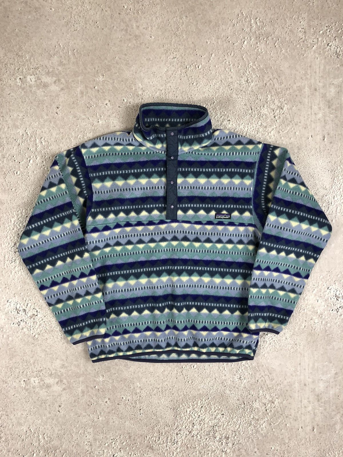 image of Patagonia Vintage Pullover Snap-T Synchilla Fleece in Blue, Men's (Size Large)
