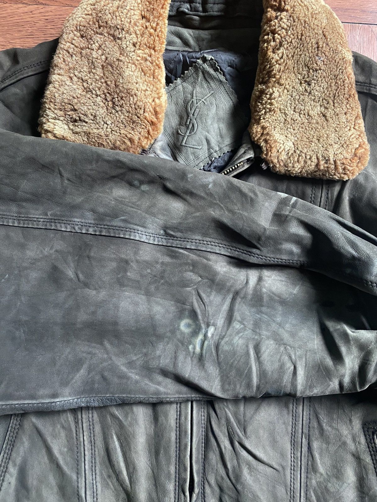 Yves Saint Laurent Vintage YSL Sheep Leather Jacket Size US L / EU 52-54 / 3 - 5 Thumbnail