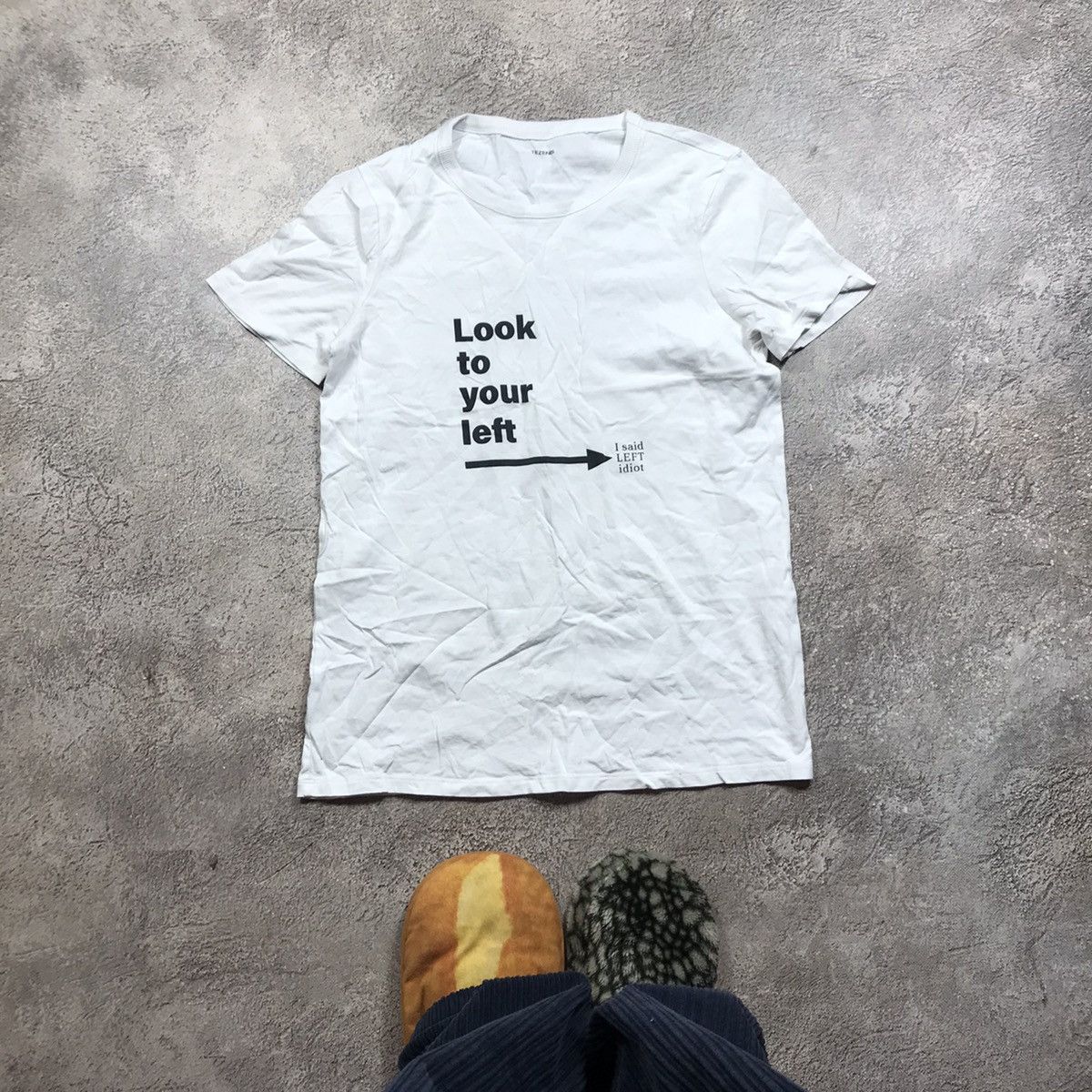 Vintage Vintage 90s Graphic Tee Left Funny Humor Indie Streetwear M Size US M / EU 48-50 / 2 - 1 Thumbnail