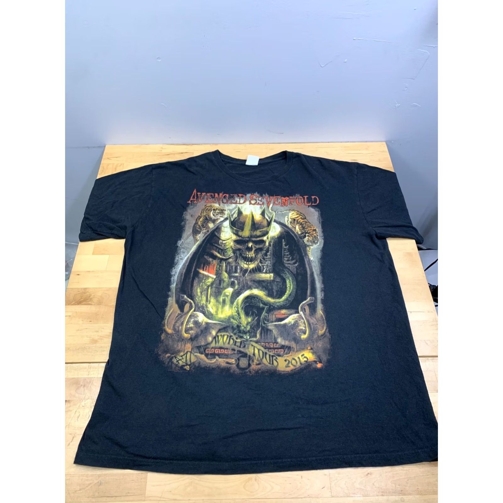 Vintage Avenged Sevenfold 2015 World Tour Shirt Black 2XL Band Rock Tee Men XS? Size US XXL / EU 58 / 5 - 3 Thumbnail