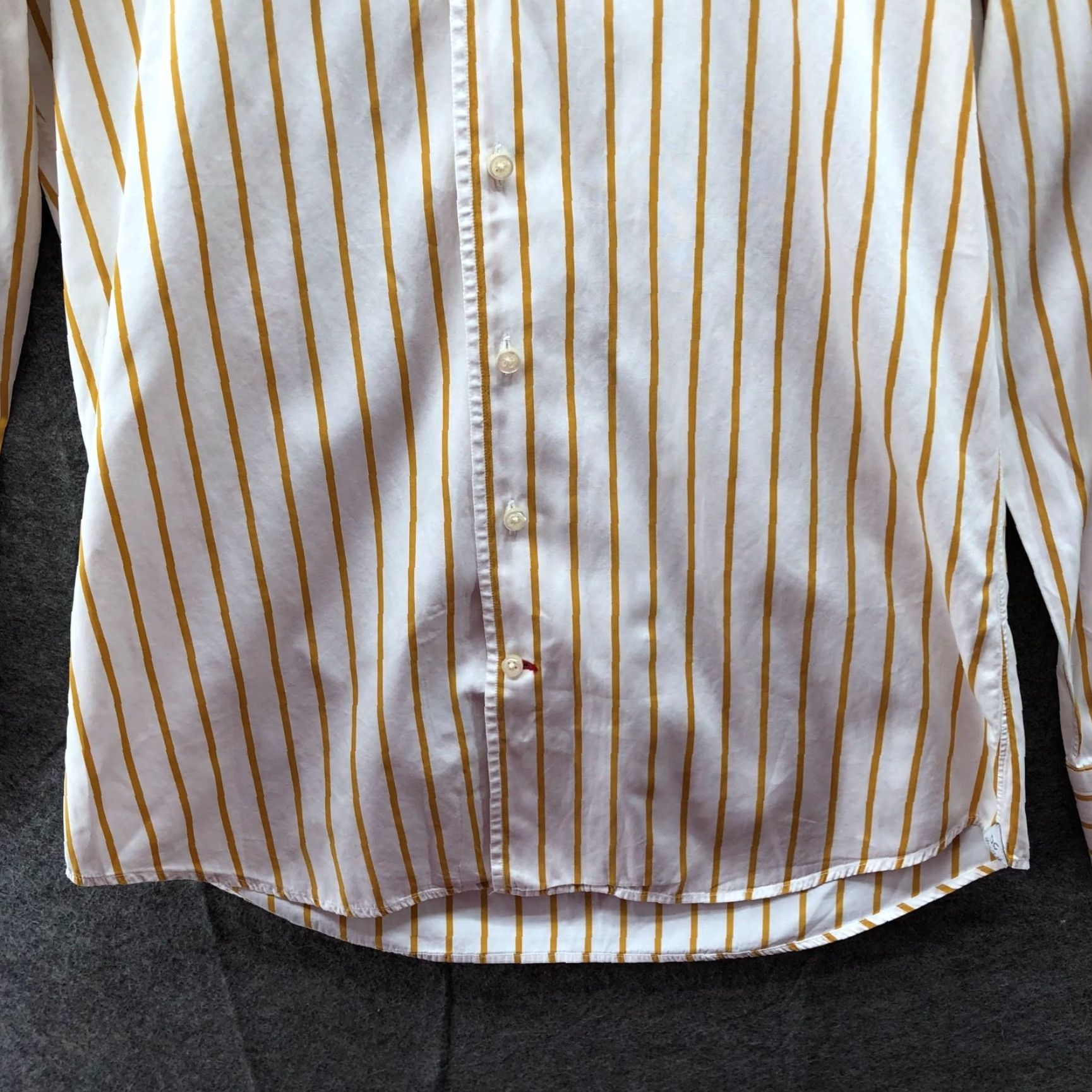 Cremieux Daniel Cremieux Silver Label Sartorial Shirt Mens S Gold Stripe Long Sleeve Button-Up Cotton Size US S / EU 44-46 / 1 - 4 Thumbnail