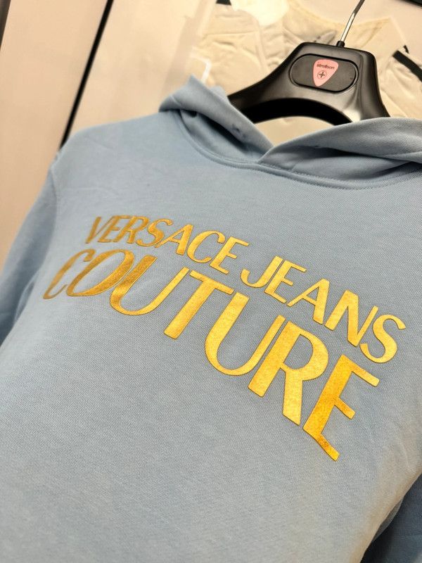 Versace Jeans Couture Versace Jeans Couture Baby Blue Hoodie Gold Logo S Size US S / EU 44-46 / 1 - 2 Thumbnail