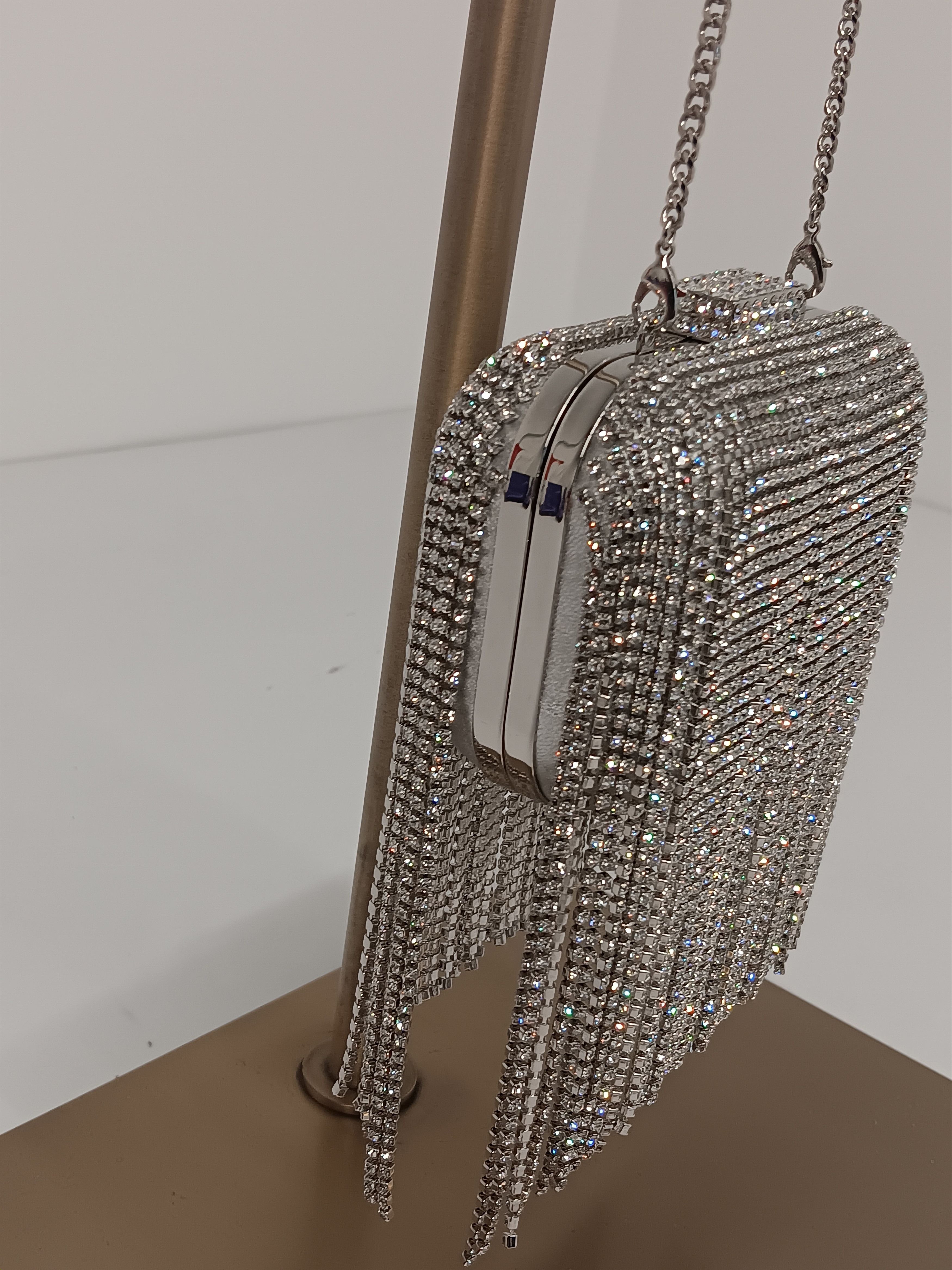 Jimmy Choo Jimmy Choo Micro Cloud Silver Crystal Mini Bag with Fringe Size ONE SIZE - 7 Thumbnail