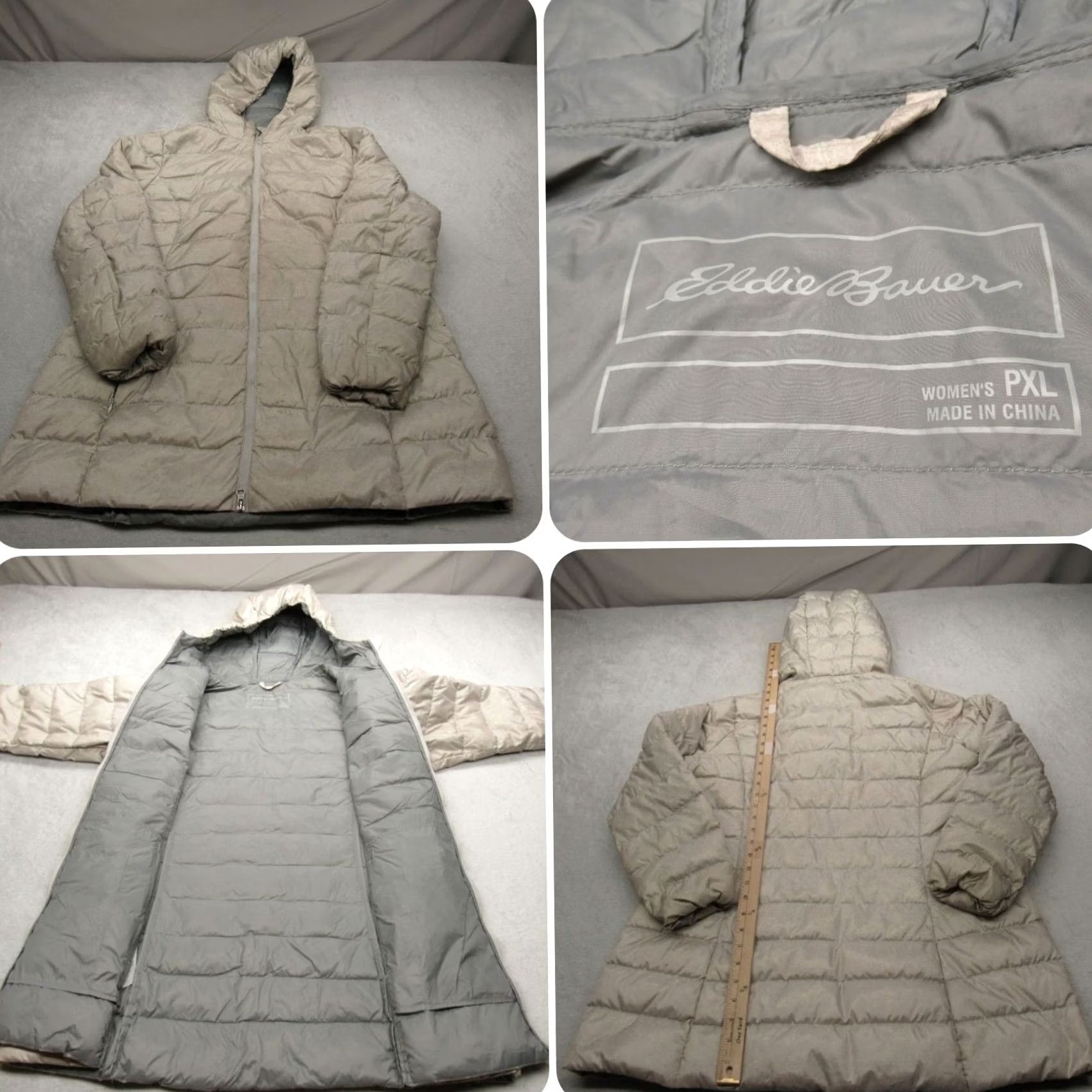 Eddie Bauer Eddie Bauer Down Jacket Womens PXL Gray Insulated Hooded Puffer Size XL / US 12-14 / IT 48-50 - 2 Thumbnail