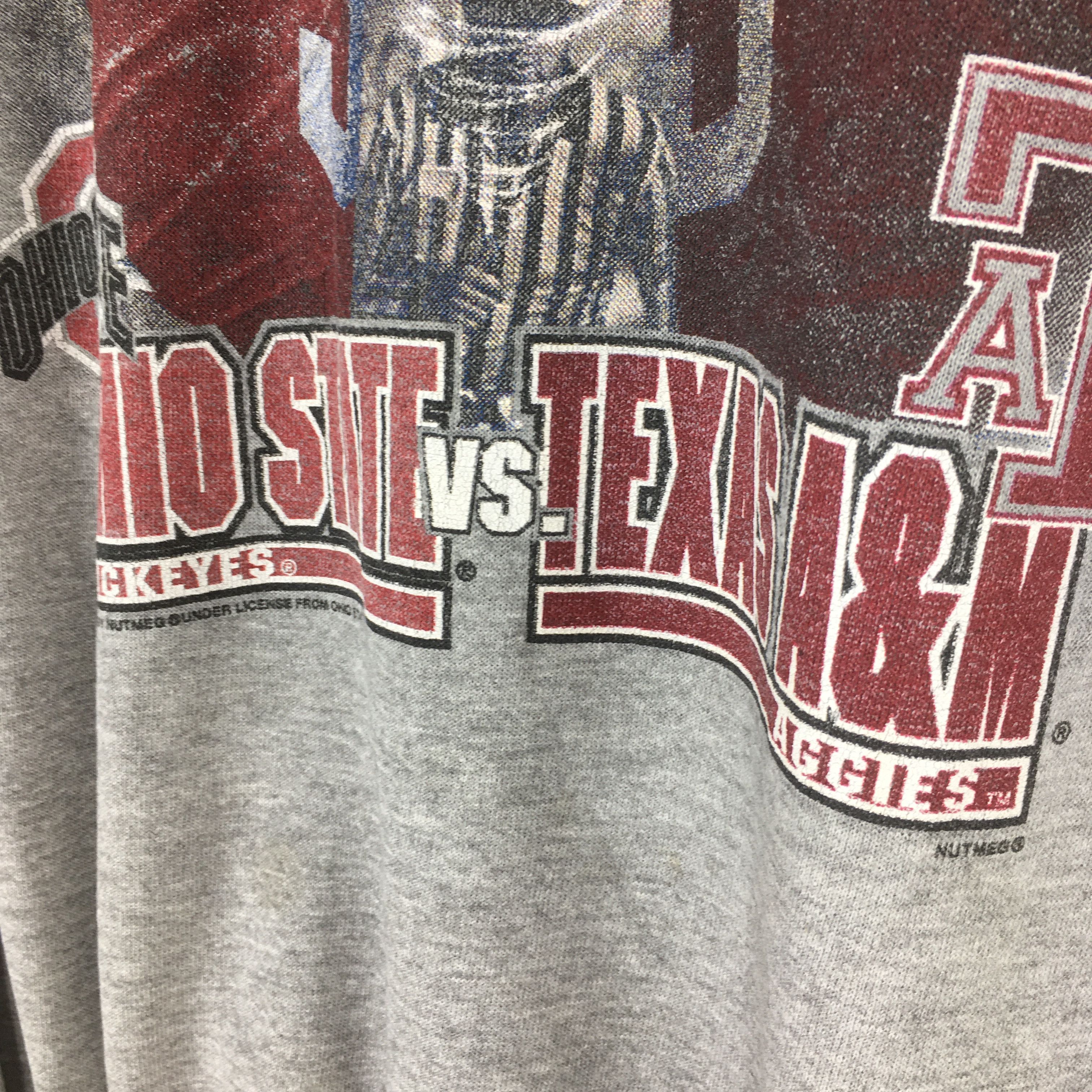 NCAA × Vintage Vintage OSU Buckeyes Vs Texas A&M Aggies Sweatshirt 3XLarge Size US XXL / EU 58 / 5 - 4 Thumbnail