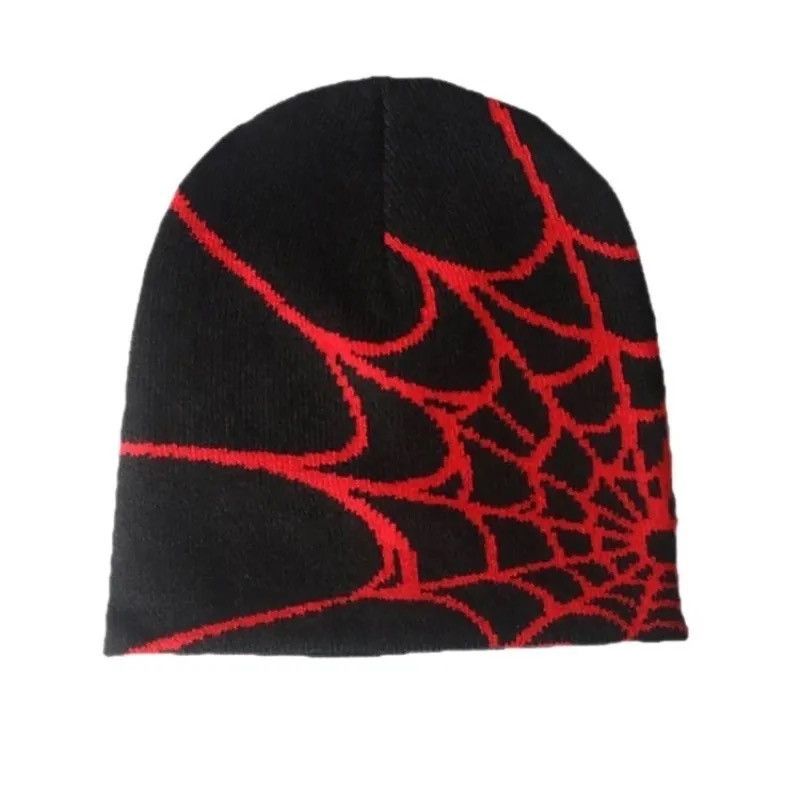 Japanese Brand Spider Web Graphic Beanie Hat Black Vintage y2k Size ONE SIZE - 1 Thumbnail
