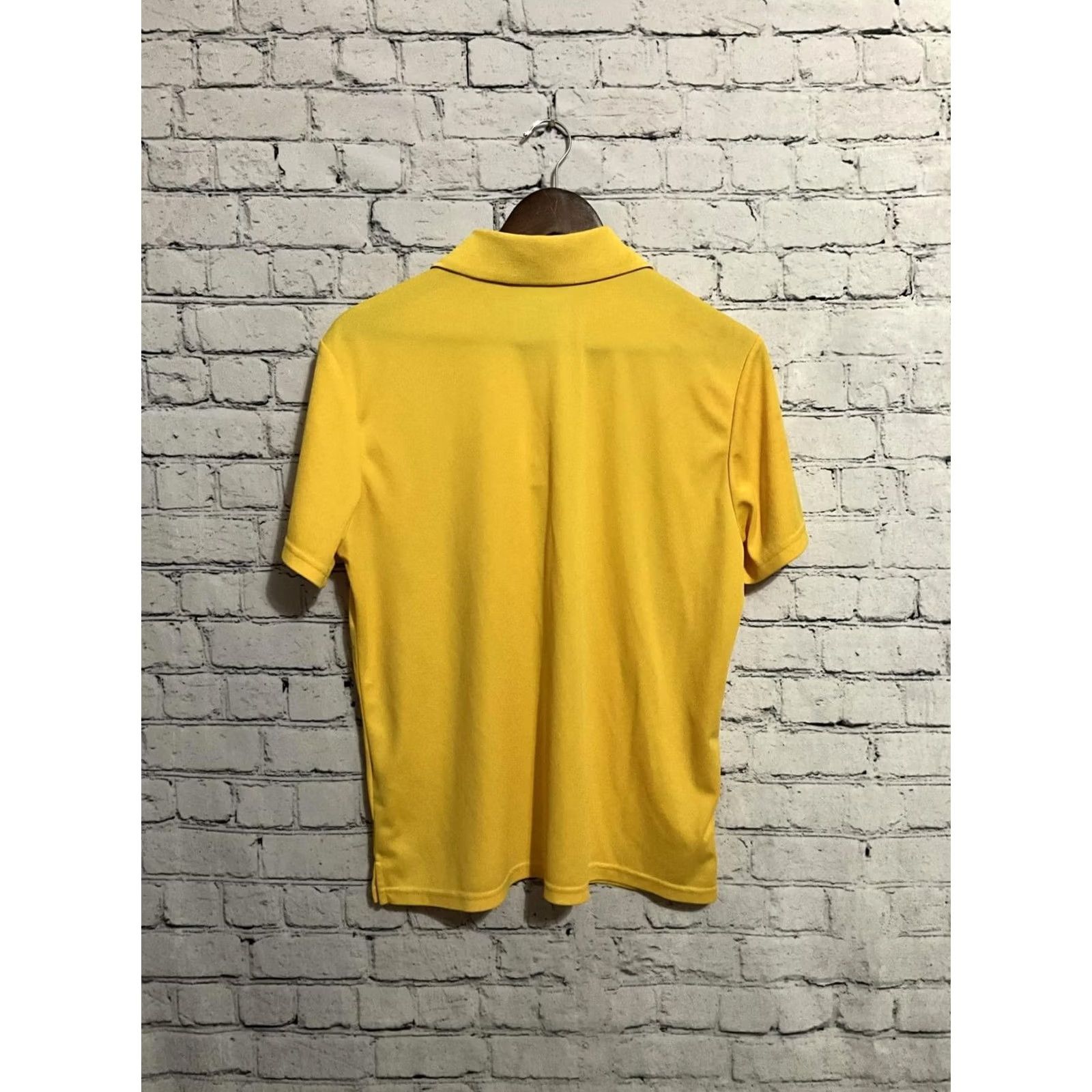 Vintage Core 365 Polo Shirt Women L Yellow Short Sleeve Button Collared 100% Cotton Solid Regular Vintage No Size L / US 10 / IT 46 - 4 Thumbnail