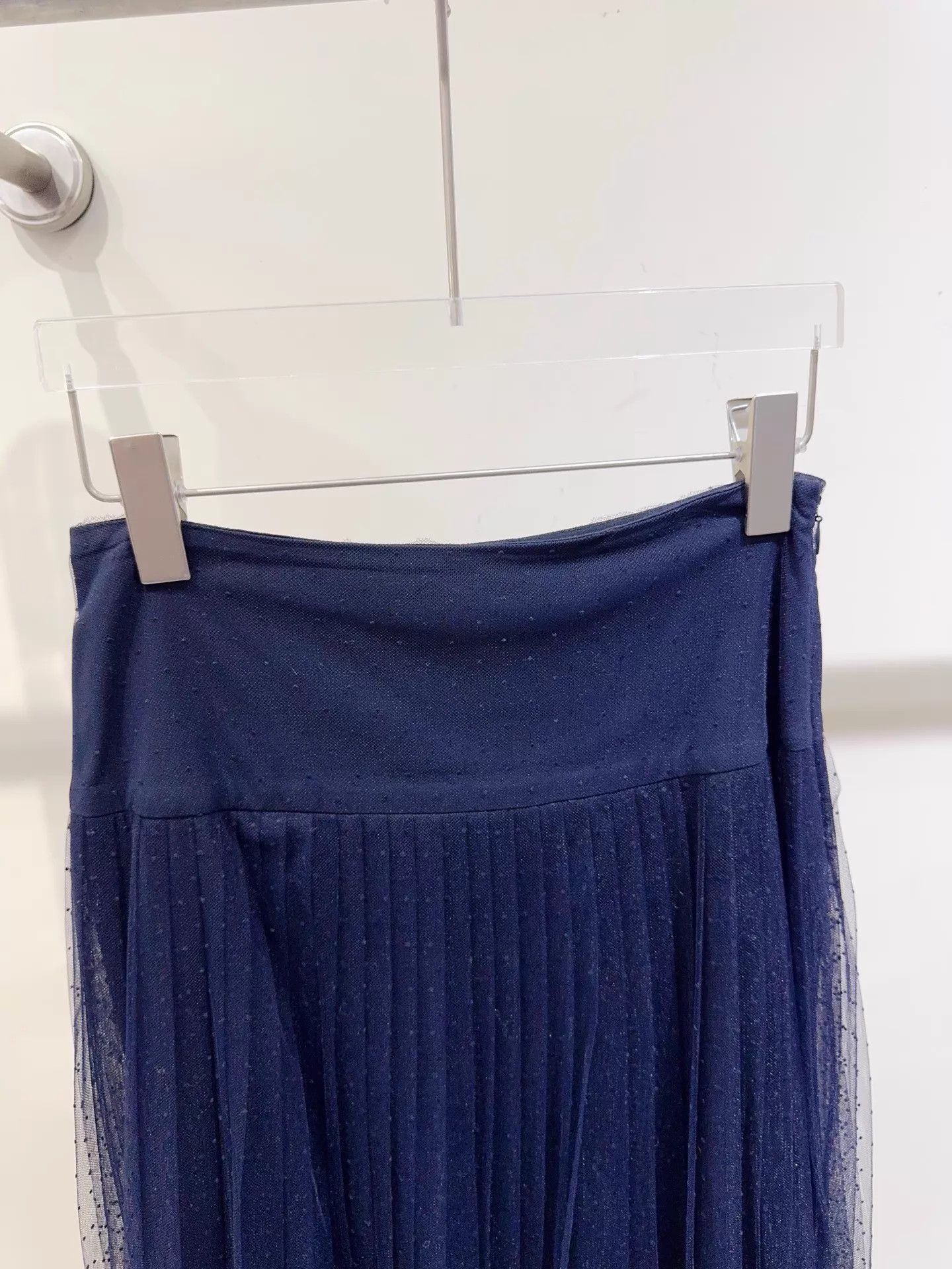 Dior Dior Navy Blue Polka Dot H-W Skirt F36 98 New Size 26" / US 2 / IT 38 - 2 Thumbnail
