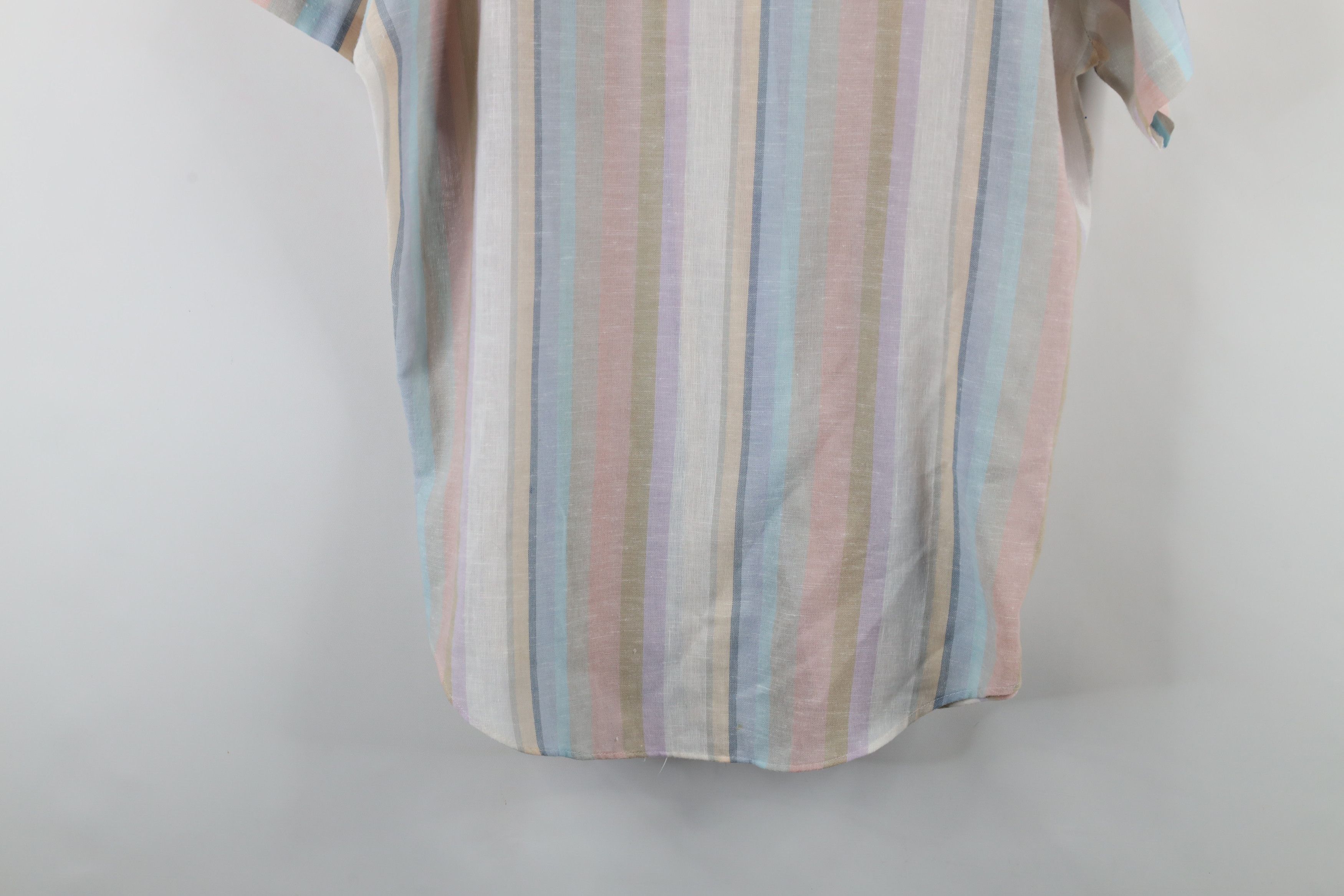 Vintage Vintage 70s Streetwear Linen Short Sleeve Button Shirt USA Size US L / EU 52-54 / 3 - 14 Thumbnail