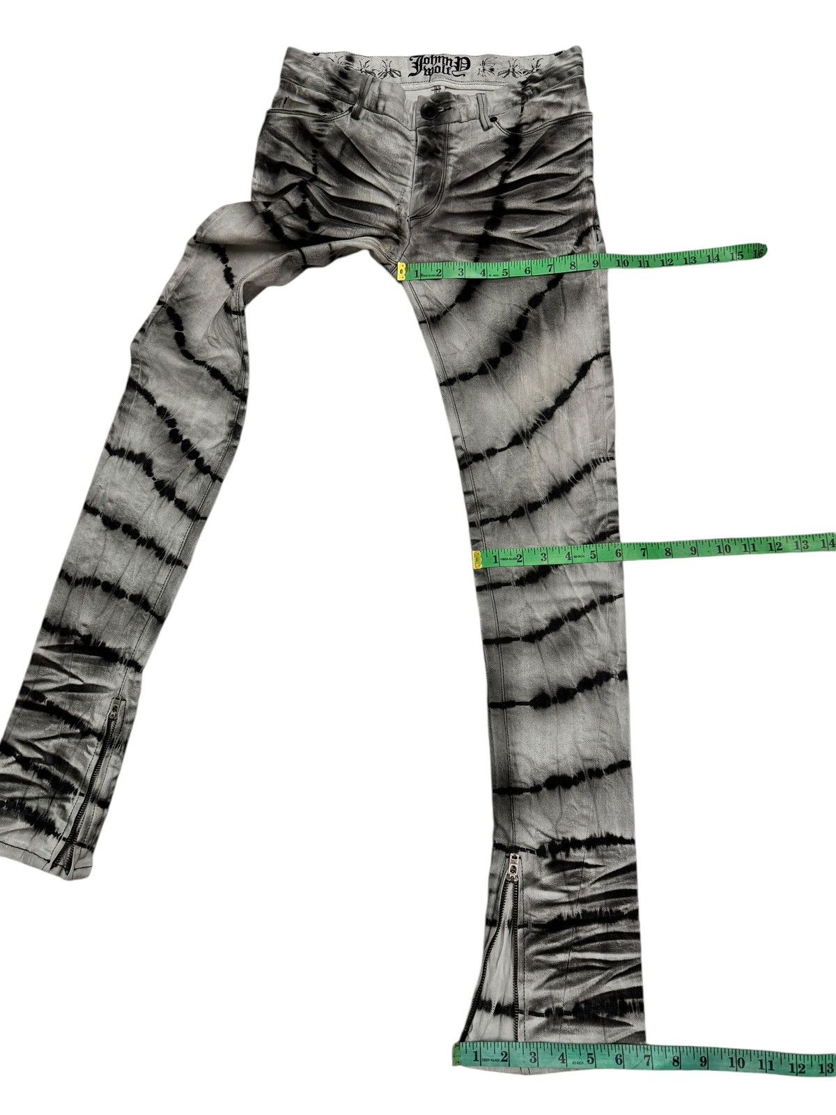 Japanese Brand ⚡️⚡️Johnny Wolf Abstract Whiskered Skinny zipper Leg Jeans Size US 30 / EU 46 - 20 Thumbnail