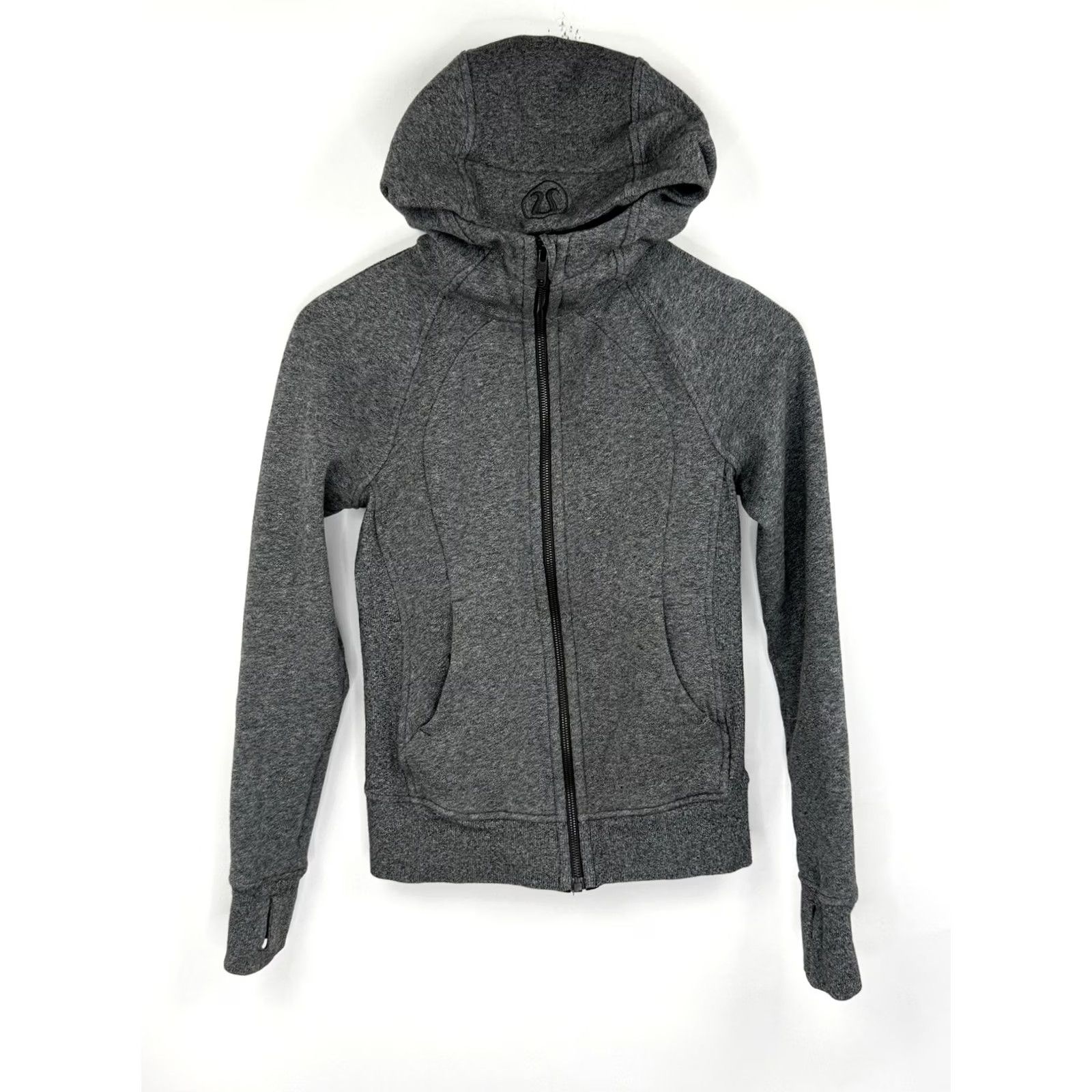 Lululemon Lululemon Scuba Hoodie Womens Size 2 Full Zip Heather Gray Athleisure Hooded Shirt Womens Activewear Fall Winter Gym Running Pockets Logo Zipper Size XS / US 0-2 / IT 36-38 - 3 Thumbnail
