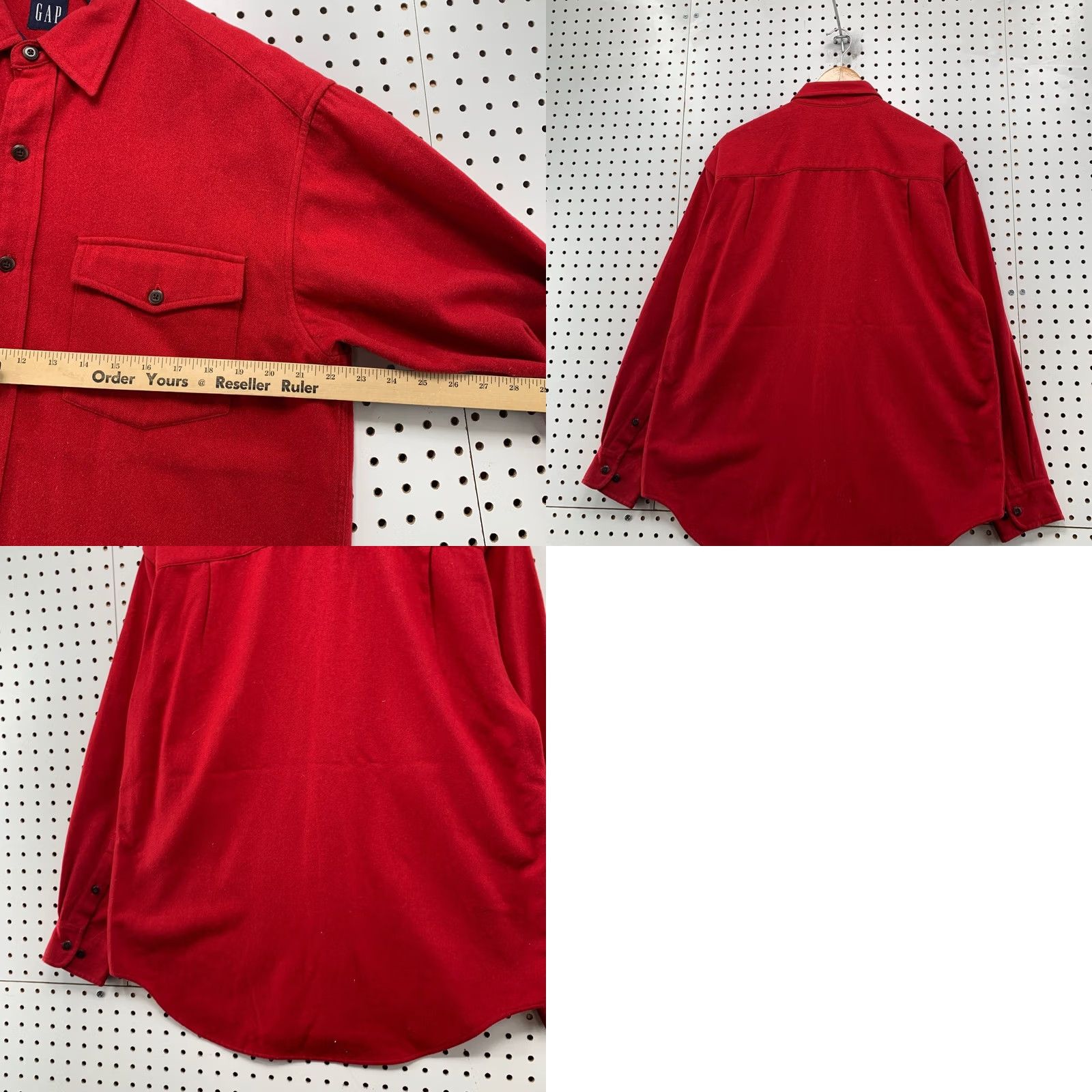 Gap VINTAGE GAP Wool Button Up Shirt Mens M Red Plaid 90s Long Sleeve Casual Button-Up Size US M / EU 48-50 / 2 - 9 Thumbnail