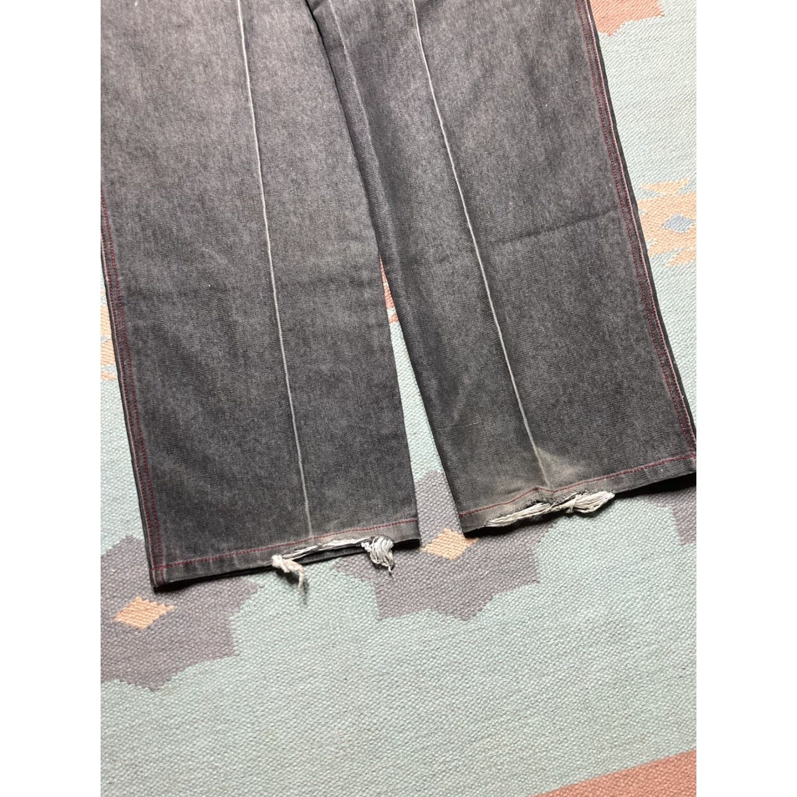 Vintage VINTAGE Webs Jeans Carpenter Jeans Wide-Leg 40x33 Men Black Cyber Goth Skater Baggy Y2K WW Size US 40 / EU 56 - 2 Thumbnail