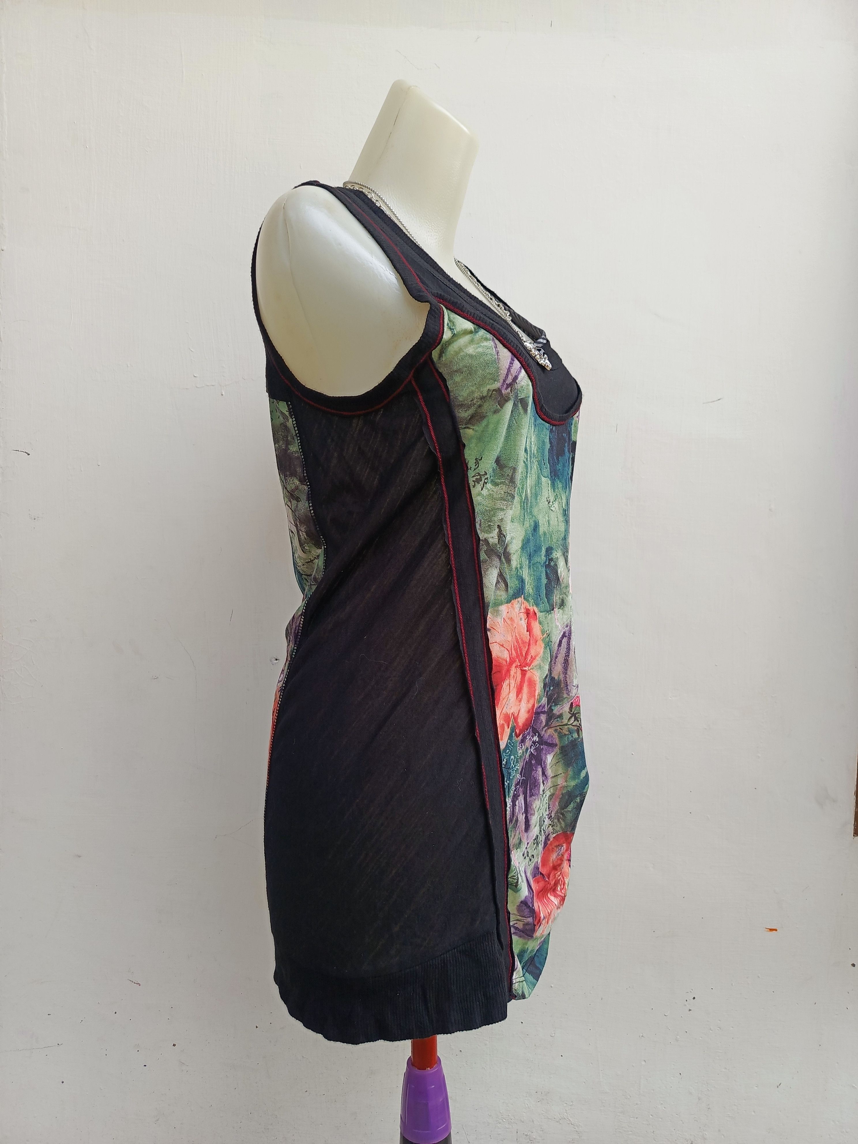 Japanese Brand Tankus Abstract Floral Tank Top Artsy Vibe Size M / US 6-8 / IT 42-44 - 3 Thumbnail