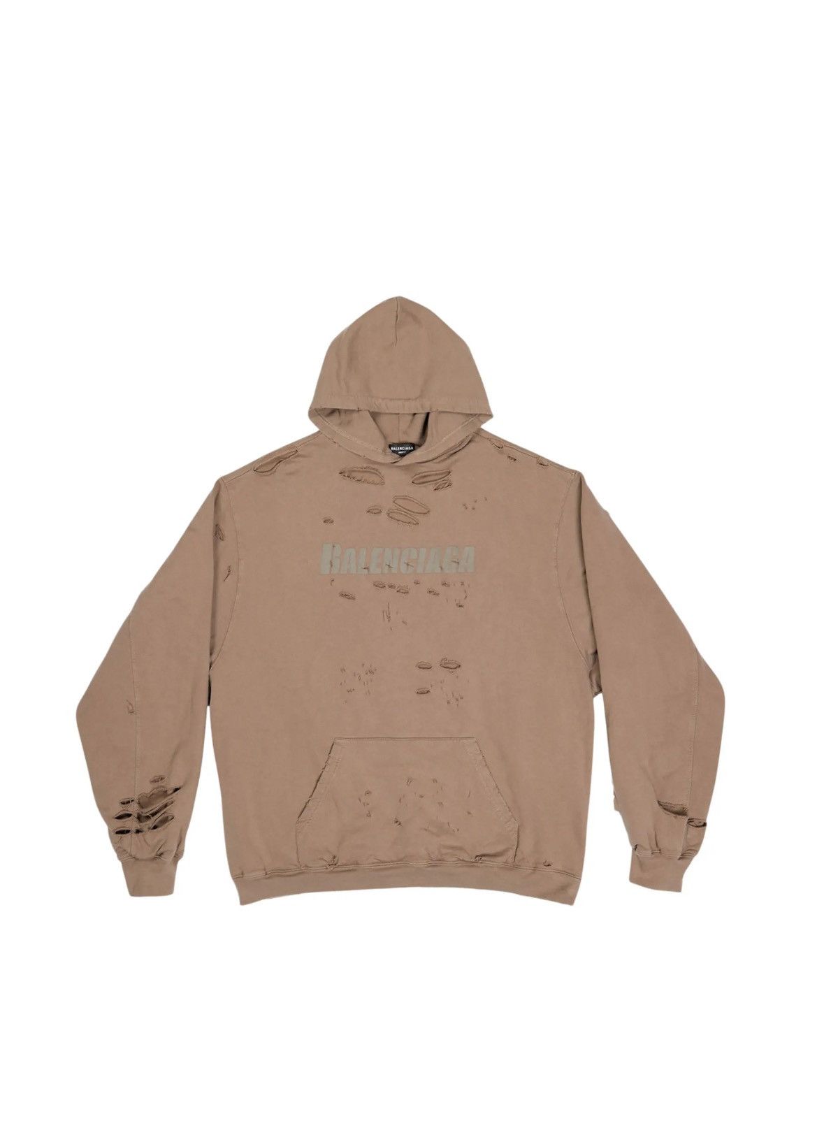 Balenciaga o1in1g1124 Dup / Destroyed Hoodie Oversized in Brown Size US XXL / EU 58 / 5 - 1 Thumbnail