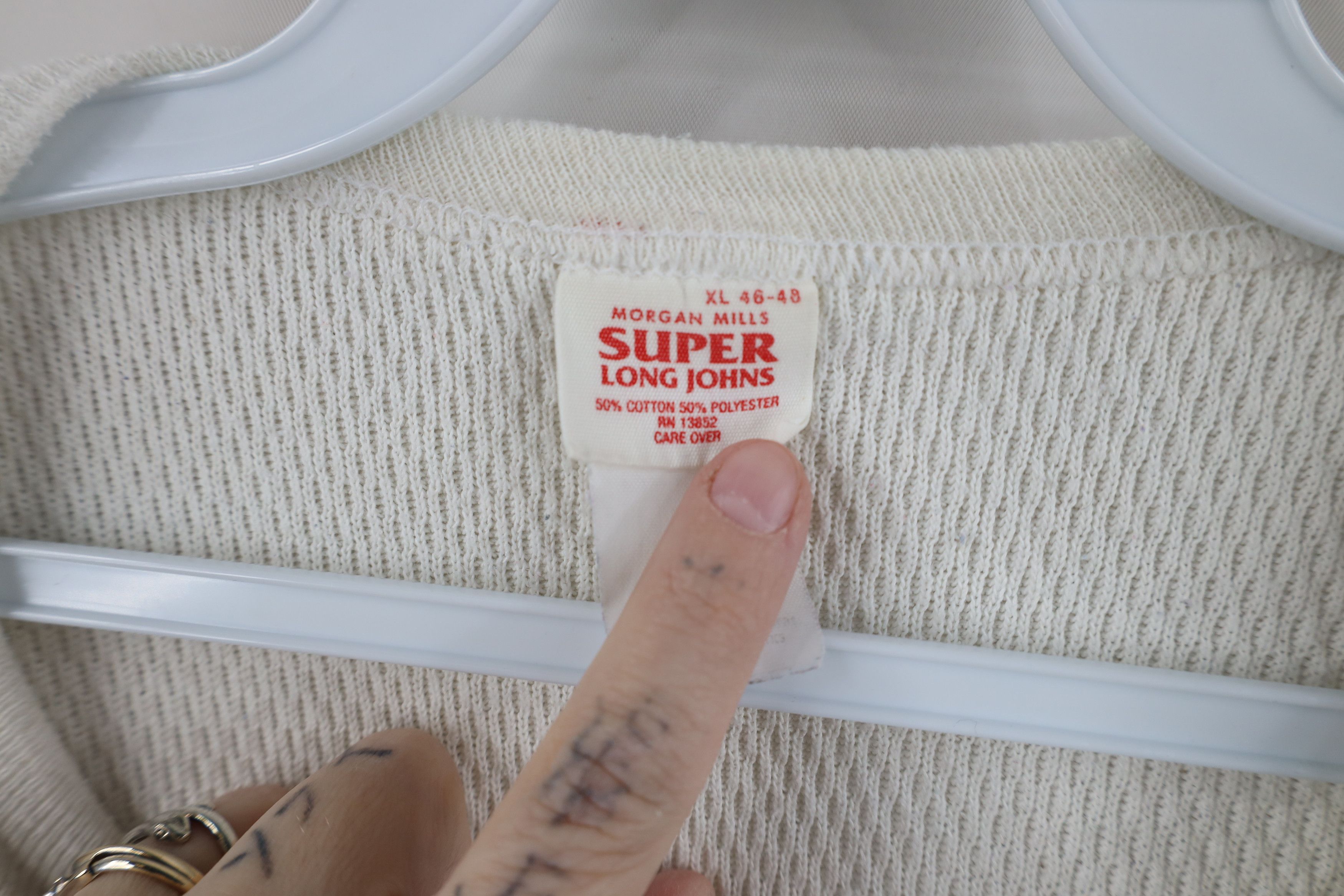 Vintage Vintage 90s Streetwear Waffle Knit Long Sleeve T-Shirt USA Size US XL / EU 56 / 4 - 7 Thumbnail