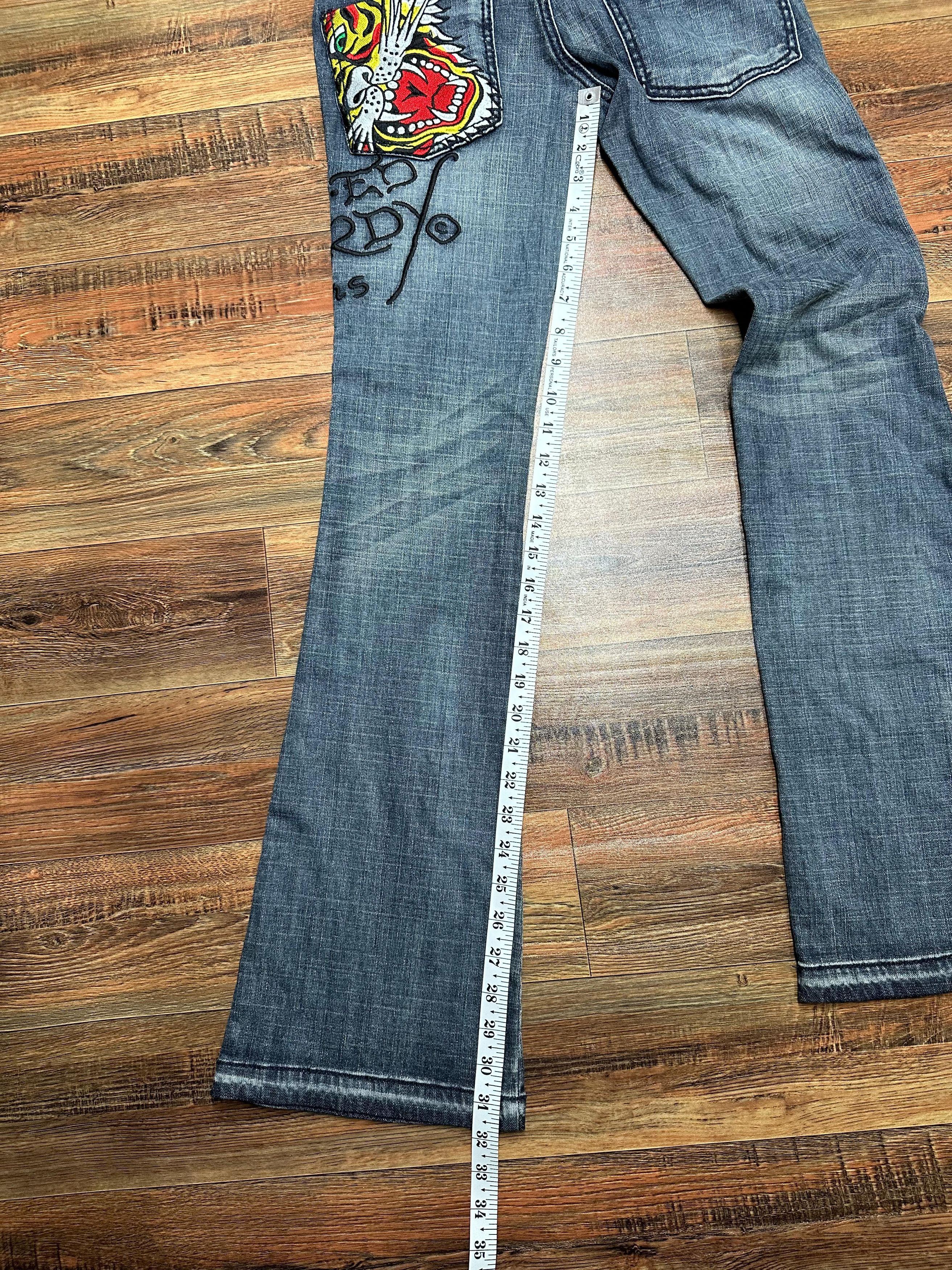 Ed Hardy × Vintage Vintage Ed hardy jeans Tiger embroidered Size US 26 / EU 42 - 9 Thumbnail