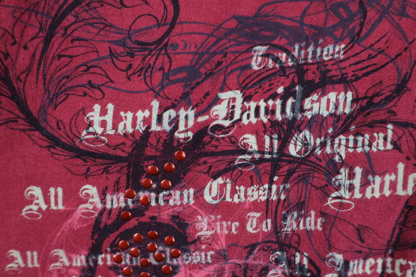 Harley Davidson Vintage Y2K Harley Davidson Tribal Floral Leaf T-Shirt Red Size XL / US 12-14 / IT 48-50 - 5 Thumbnail