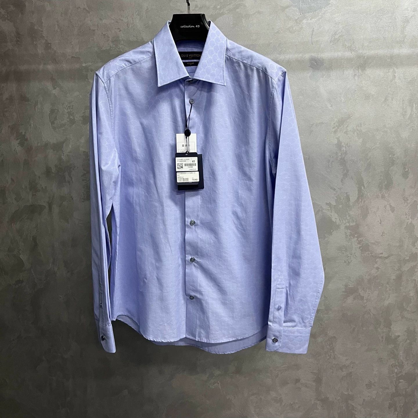 Louis Vuitton Louis Vuitton 25 Blue Jacquard Long Sleeve Shirt Size US M / EU 48-50 / 2 - 1 Thumbnail