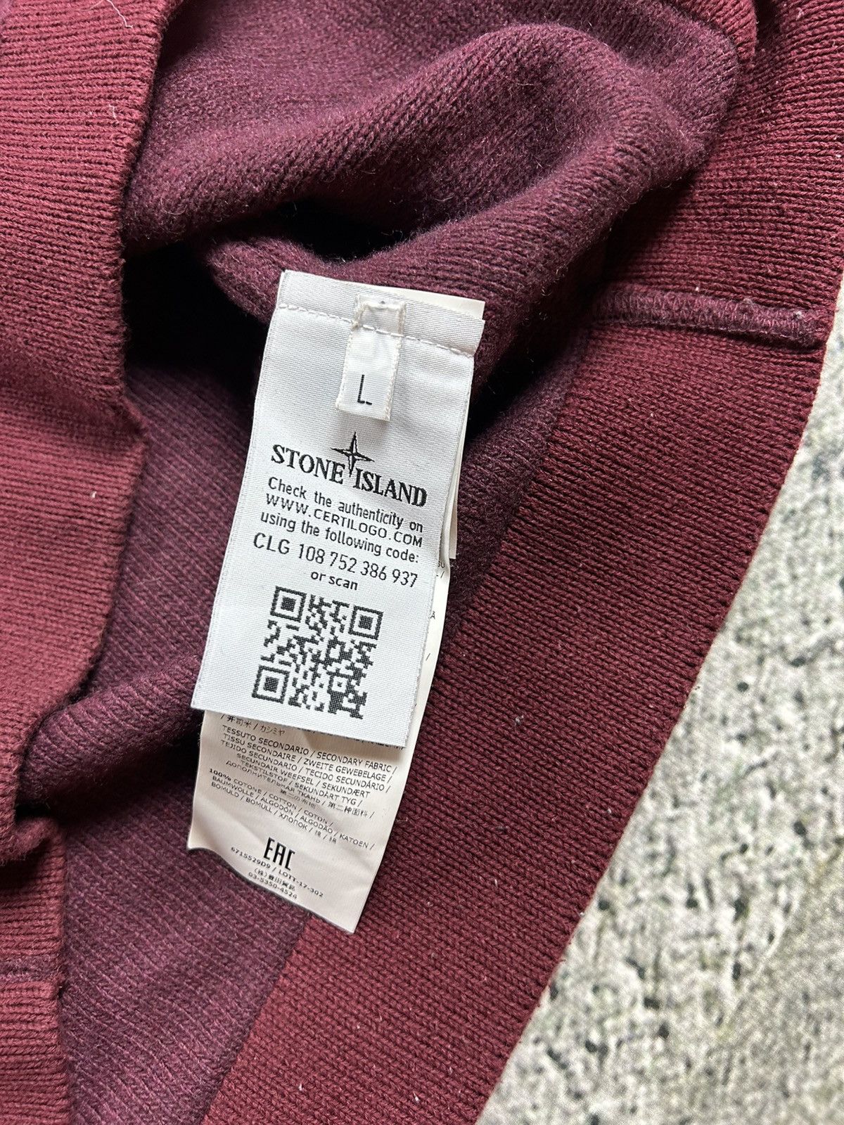 Stone Island × Vintage Stone island burgundy sweater knit Size US L / EU 52-54 / 3 - 5 Thumbnail