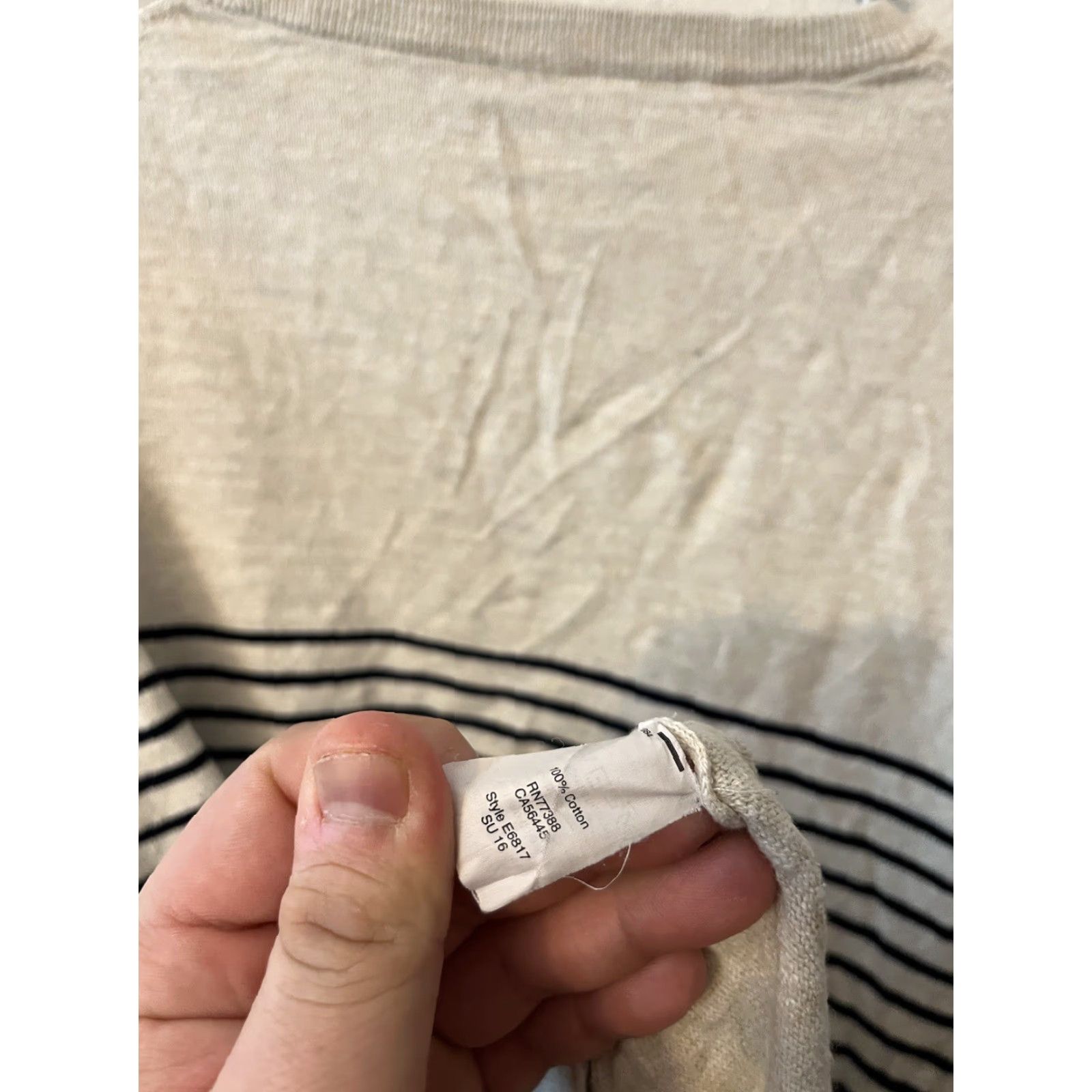 J.Crew J.Crew Mens XL Crew Neck Sweater Preppy Business Casual Ivy League Beige Stripe Size US XL / EU 56 / 4 - 4 Thumbnail