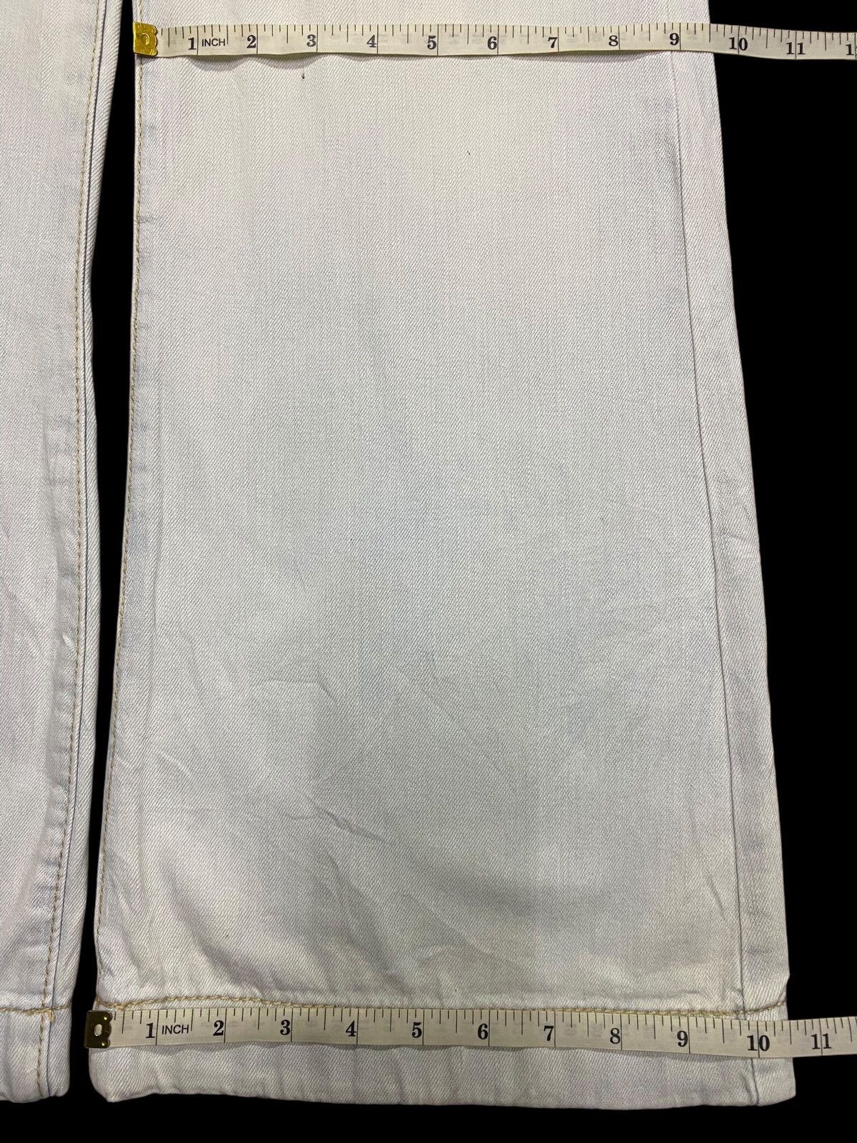 Japanese Brand Y2k Light wash low rise flare jeans with gold buttons Size 29" - 13 Thumbnail