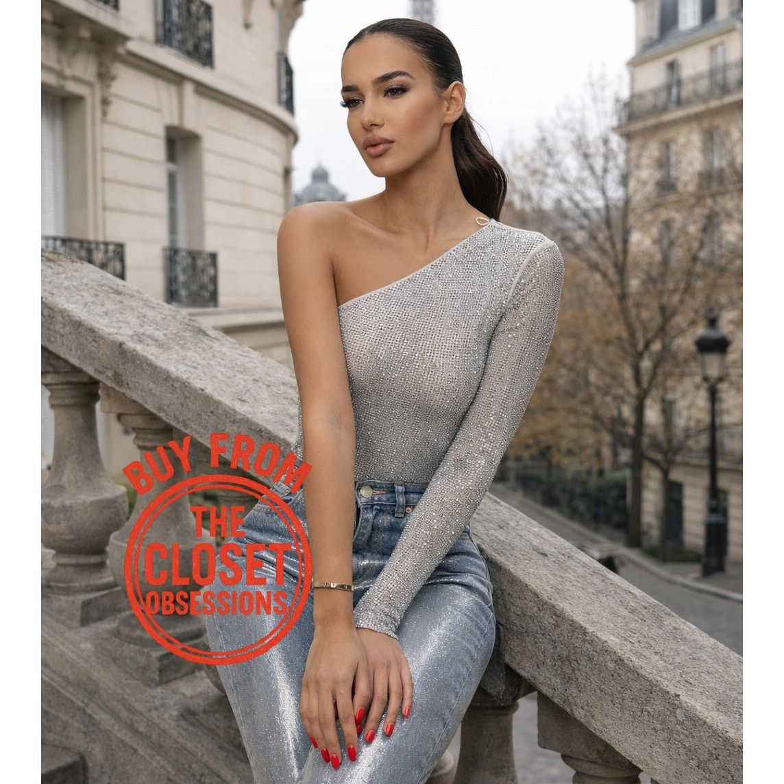 Zara ZARA Blogger Fave One Shoulder Embellished Bodysuit NWT Size M / US 6-8 / IT 42-44 - 3 Thumbnail
