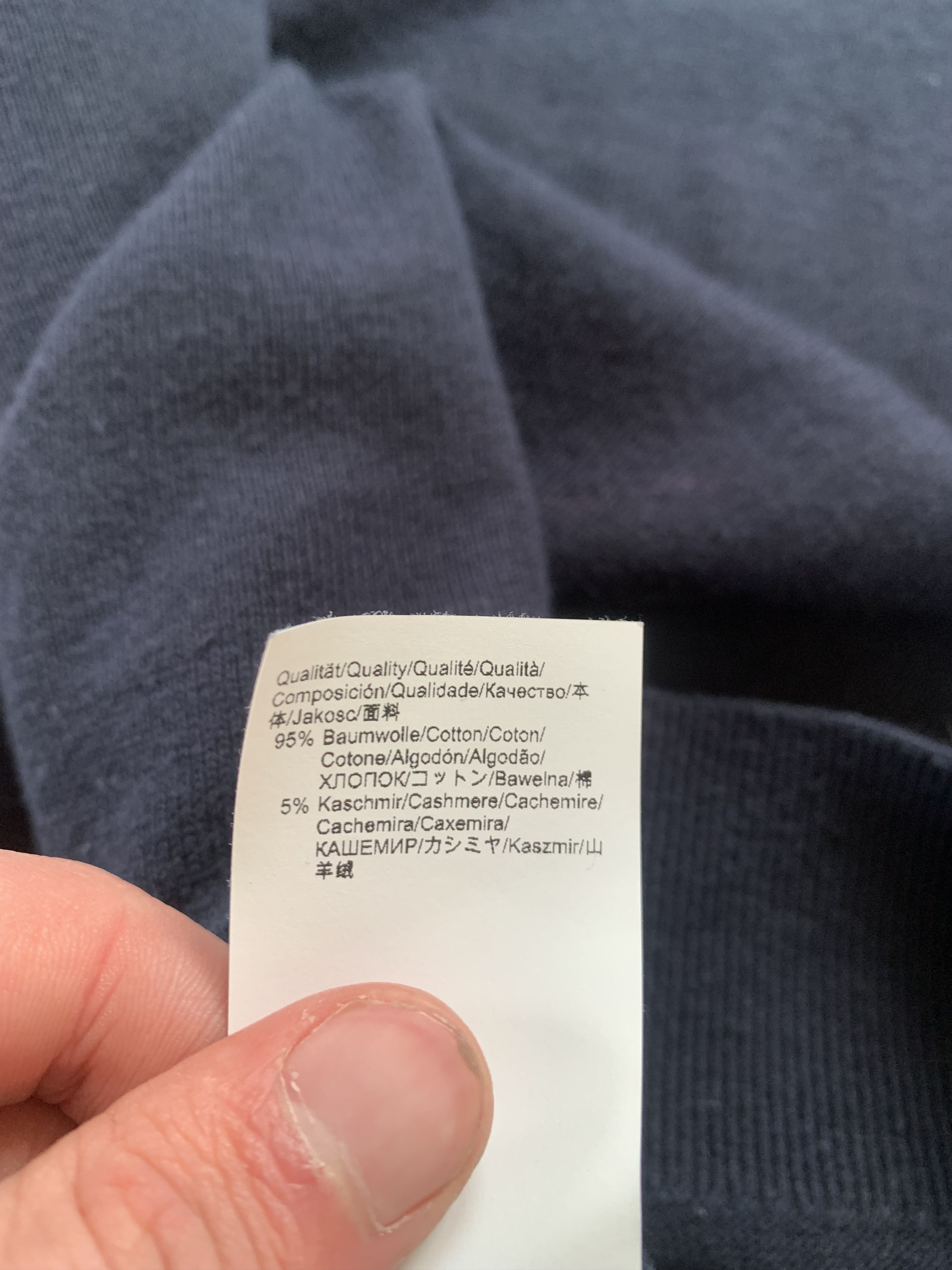 Hugo Boss Hugo Boss Navy Cotton–Cashmere Crewneck Sweater Size US XXL / EU 58 / 5 - 8 Thumbnail