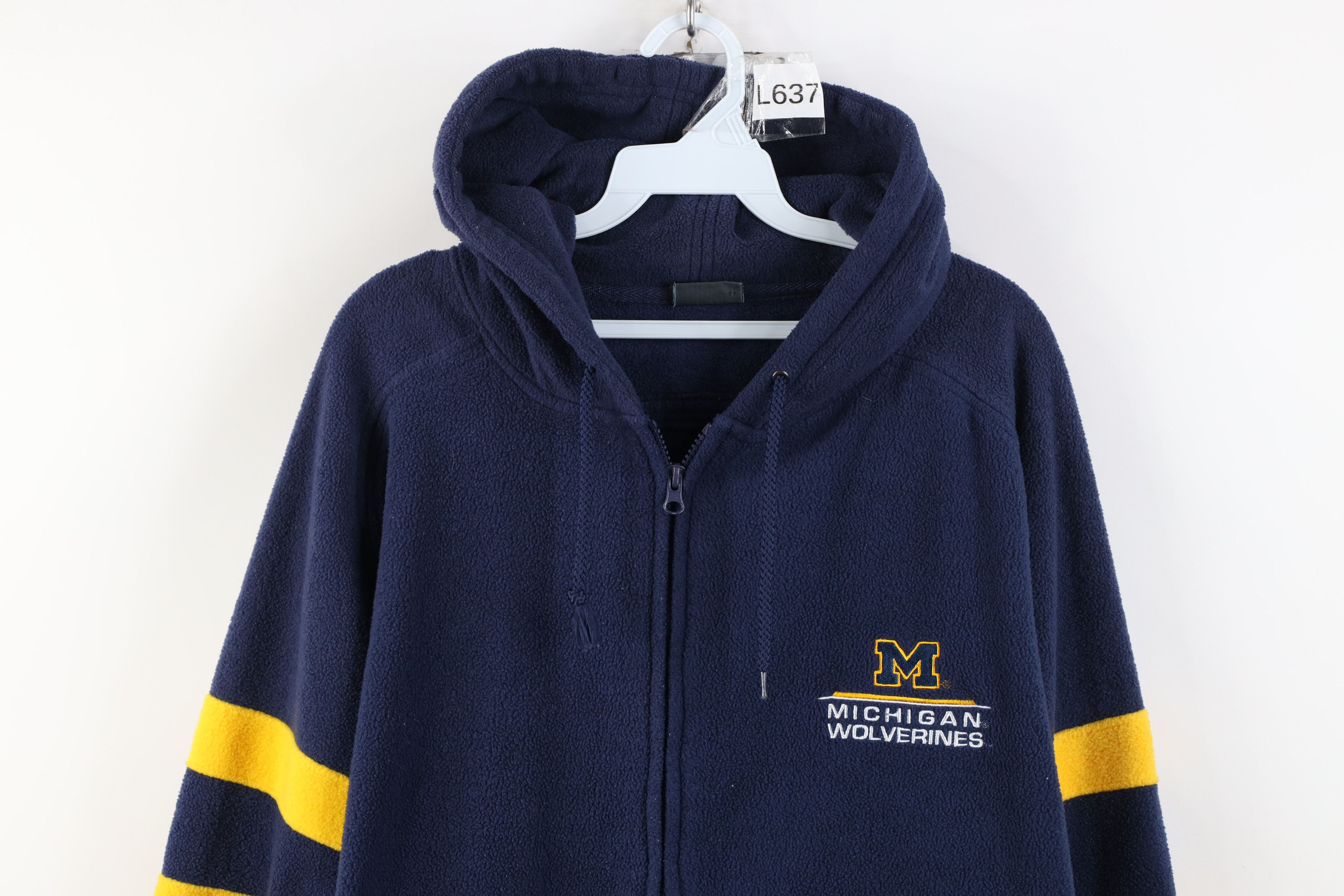 Vintage Vintage 90s University of Michigan Full Zip Hoodie Blue Size US XL / EU 56 / 4 - 2 Thumbnail